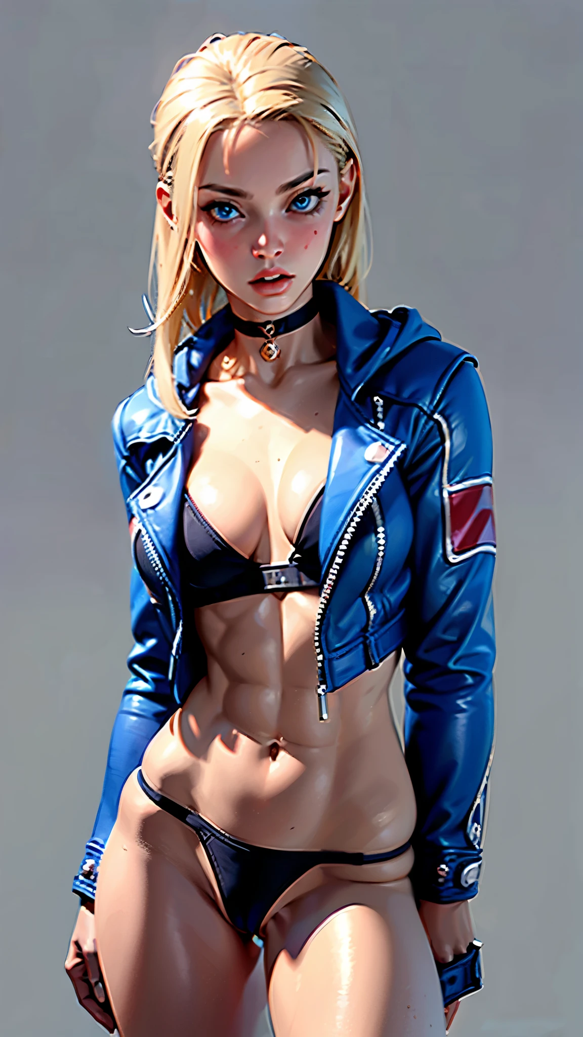 8K, Top Quality, Intricate Details, Ultra Detail, Ultra High Resolution, Masterpiece, close up shot, (full body: 1.1), Slender, Smile, (Makeup: 0.4), ((,)), (Fluffy blue Eyes: 1.21), (()), 1girl, solo, 1 girl, ((cammy white, blonde hair, bangs, short hair, blue eyes, antena hair, abs, scar on cheeks )), close up shot, , ((tall)), (((fit body))), (((slim face))), sharp face, (( wind blow, strong wind, wind blow hair, wind blow abaya)) , (detailed face), sharp face, small lips, ((abaya,)), , ((abaya)), detailed face, detailed breast,((abaya)) , ((detailed nipples)), detail ass, Narrow Waist, Skinny, tall , 175 cm tall, Muscular, Navel, Exposed Abdomen, Pointed Chest,, Beautiful girl with accentuated slender abs: 1.4, Six Pack Abs: 1.4, Bust Botox, Big, Perfect Body, detail leg, (( dark background)), black background,