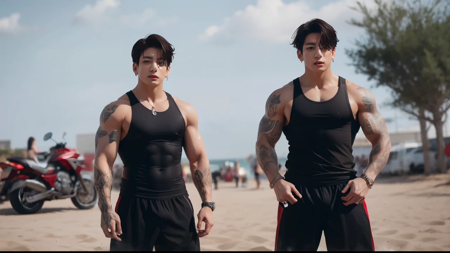 Jungkook BTS,  muscular and distinct, Twins