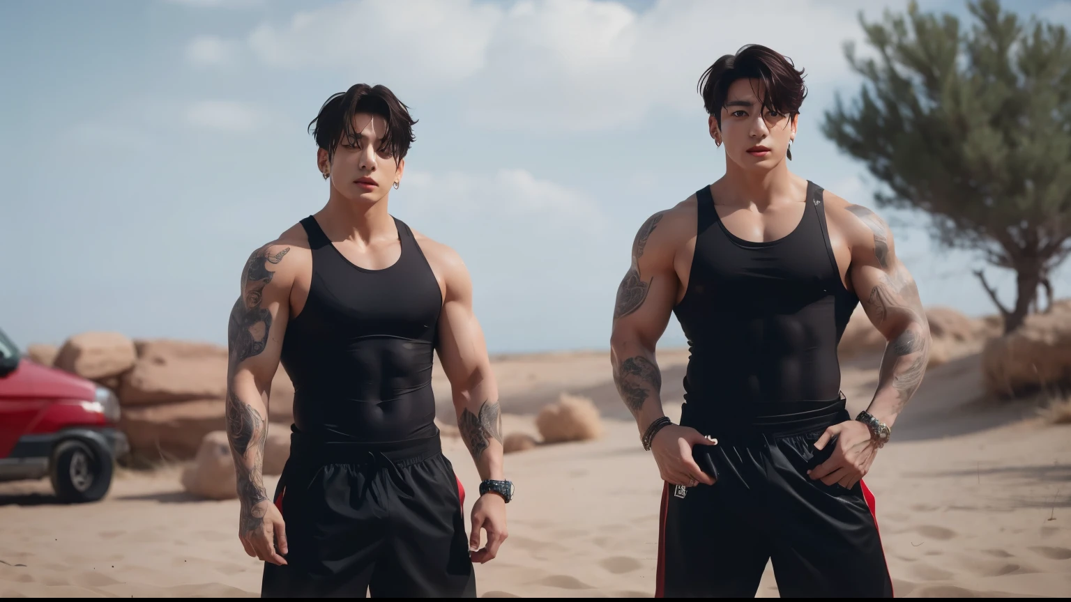 Jungkook BTS,  muscular and distinct, Twins