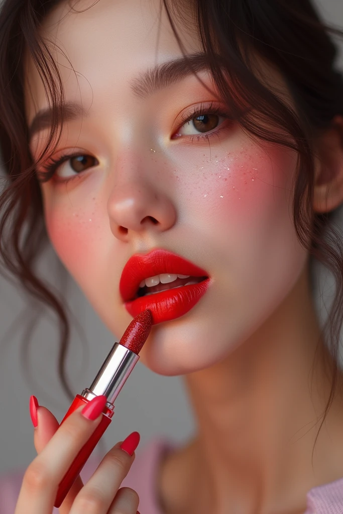 Realistically、45-year-old woman、Wearing red underwear,Face Enhancement,Big breasts,Emphasize cleavage,Looking up from below,Darkening of hair,black eye,Blackens the skin,Africa、Blushing,Red lips,Sexy,Bedsit,Stick out your tongue and open your mouth wide、Hurrah!、Wear underwear,Brow wrinkles,Sweaty face、Please open your mouth wide、Please open your mouth wide and stick out your tongue,Blowjob,Bust up shot、(((close ~ eye)))