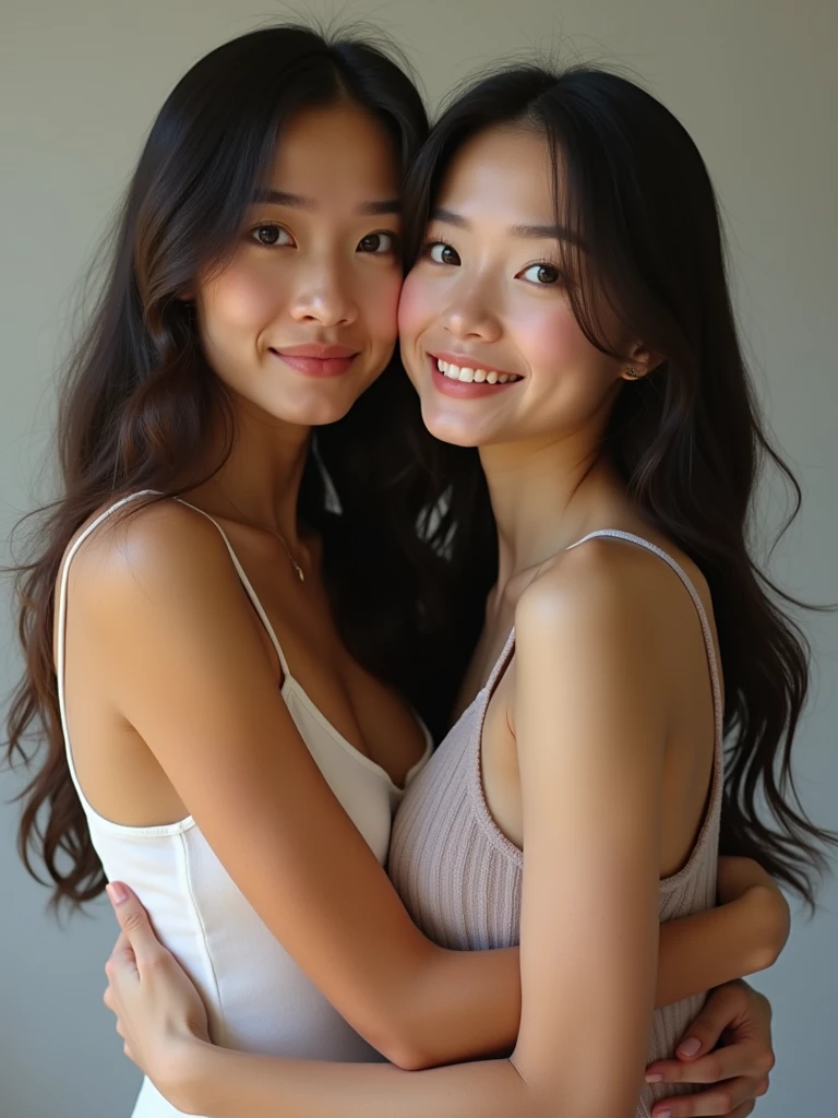 You help me create pictures, Pure Vietnamese lesbianism, a council lady and a maid... Stand next to each other
