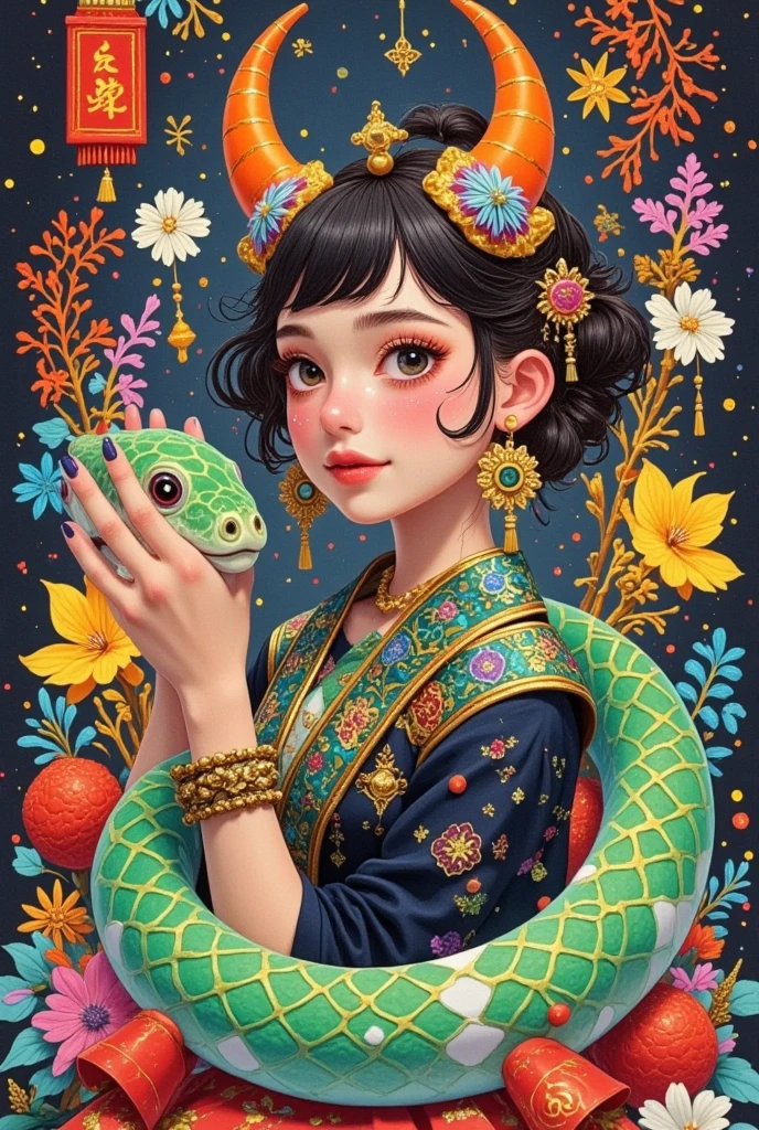 There are many different animal motifs in this photo, elephant, crocodile, rabbit and other animal patterns, cute, hand drawn illustration, colorful, Wang Chen, crocodile Loki, art cover, ƒ5.6,🦩🪐🐞👩🏻🦳; 🌞🌄 , code, 🪔 🎨 metaverse --auto --s2