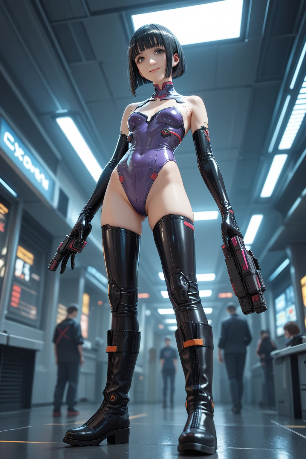 1girl, e-girl ,thigh high, dark gloves, from behind, night, (masterpiece:1.4), (best quality:1.4), best quality, (extremely detailed:1.2), masterpiece, finely detail, extremely detailed wallpaper, (high resolution:1.2), (extremely detailed CG unity 8k wallpaper), (illustrations:1.3),realistic, photorealistic