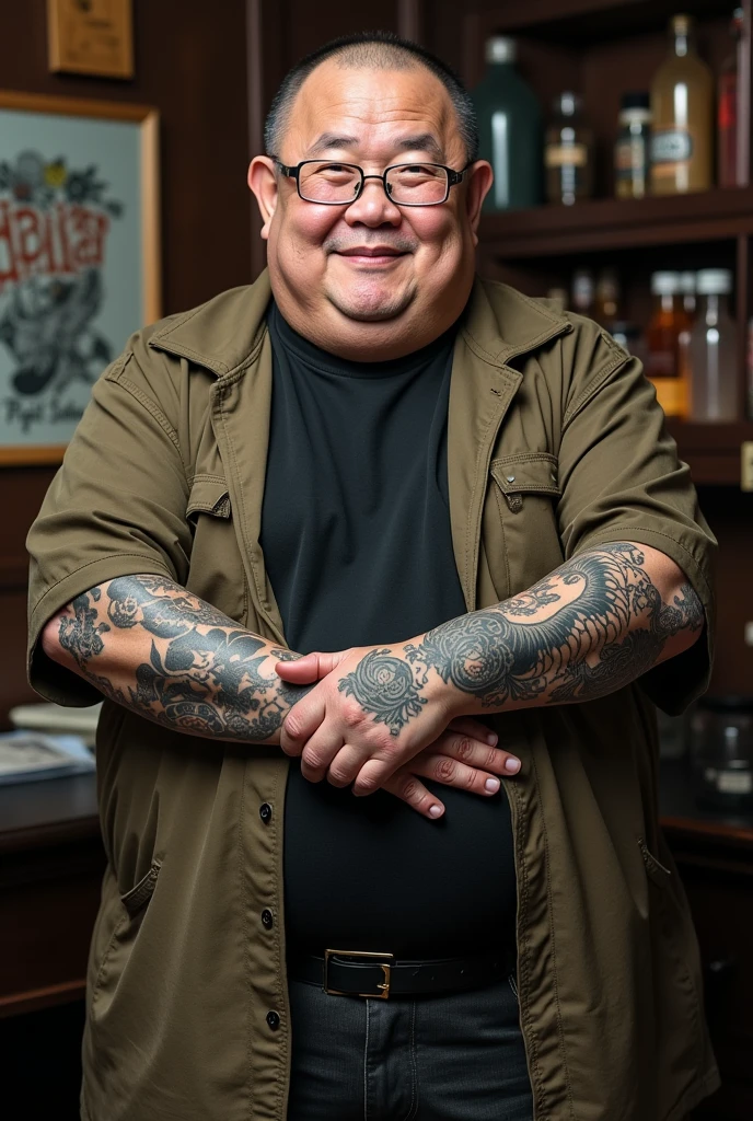 (old fat monk with thinning hair,tattoos all over body, full detailed body, lying on the sofa, penis, highly detailed face,hyperrealistic,3d render,masterpiece,8k,photorealistic,cinematic lighting,dramatic lighting,moody lighting,dramatic pose,mystical,spiritual,intense gaze,intricate tattoos,lush textures,rich colors,chiaroscuro,dramatic shadows,atmospheric)