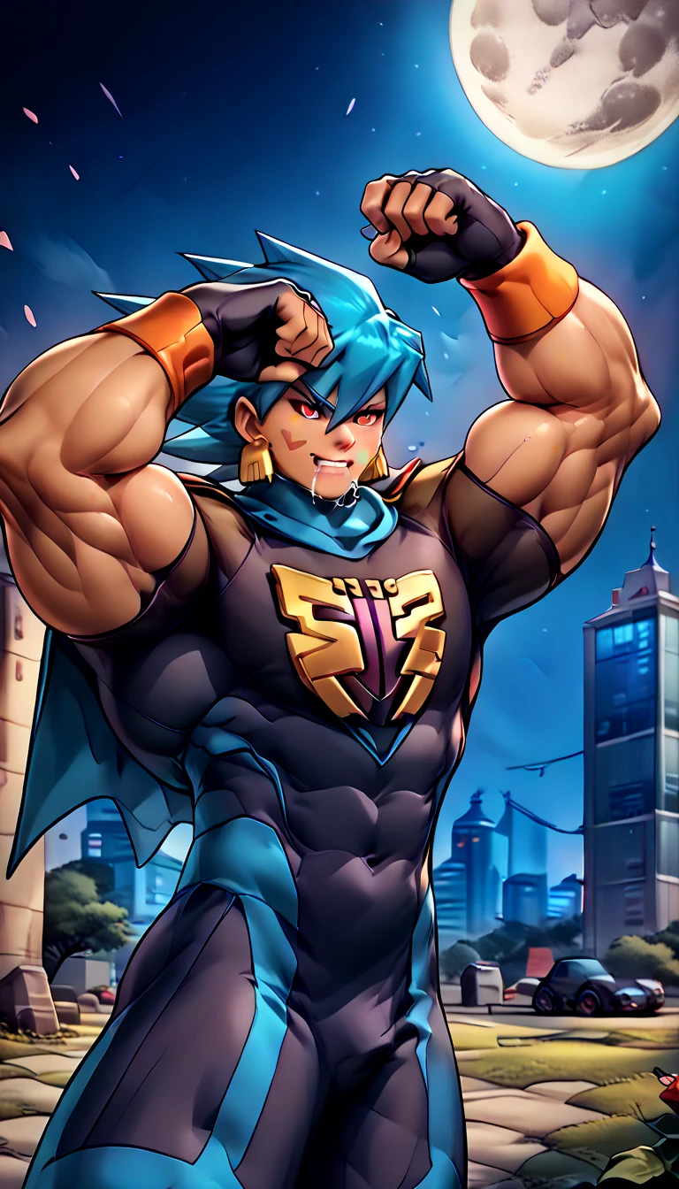  anatomically correct ,  Max Image,(((( huge muscles, sc1er6 {x} mega man {x} sc1er6 {x} mega man {x} x} x} is a good idea,, drool , stretch pose taken in the president's office)))),source anime,highly detailed,score 9,score 8 up,score 7 up,male focus,((bl6ck _ sc1er6 , colored sclera, black sclera,gloves, elbow gloves, black gloves,  capelet , black  capelet , fingerless gloves))frown, cowboy shot, Alone ( mega man ), Alone, 1boy, white hair, spiked hair, hair between eyes, facial mark, white eyebrows, red eyes, dark skin, bodysuit, crest, earrings, long sleeves, upper body night, moon, outdoors,nsfw,