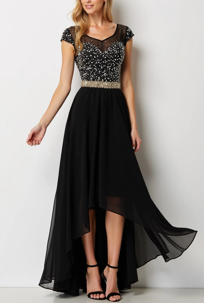 1girl, black  formal long dress,white background, 
