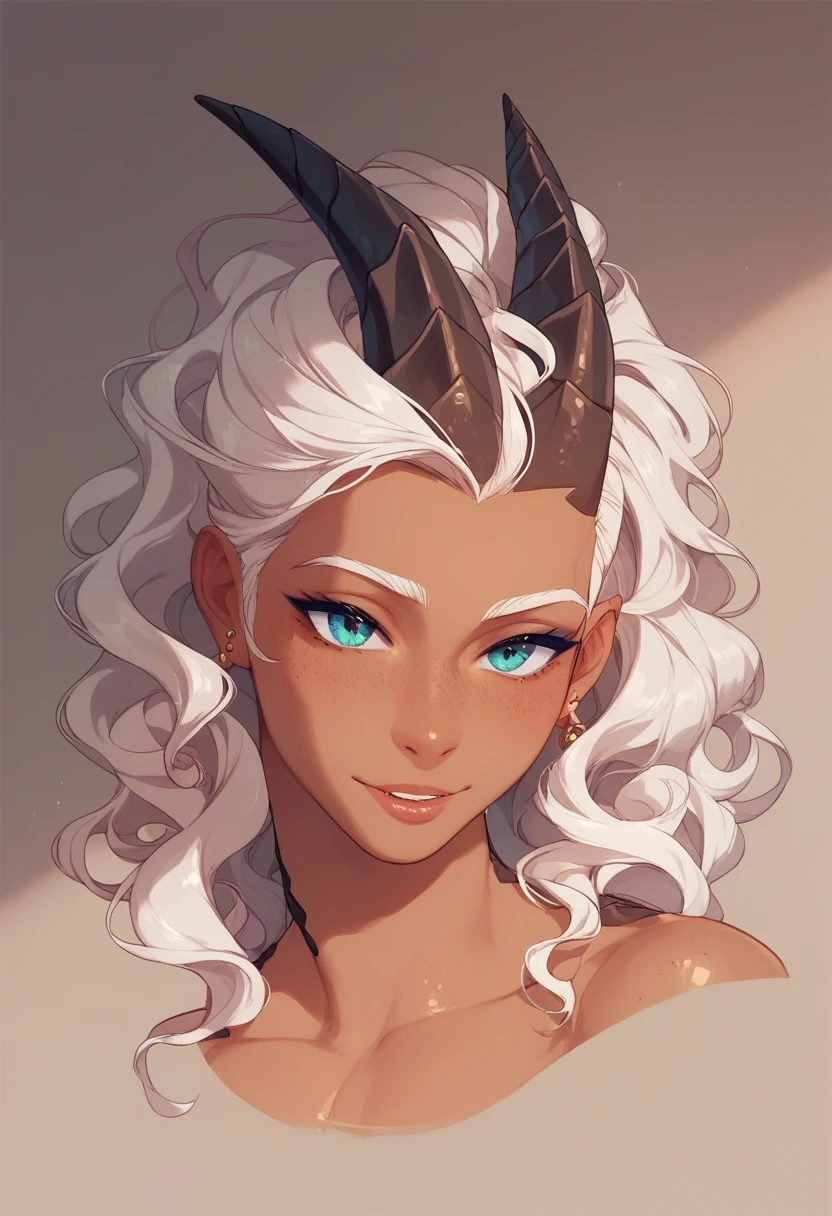  teen tanned dragon-boy with white wavy hair and black scales 