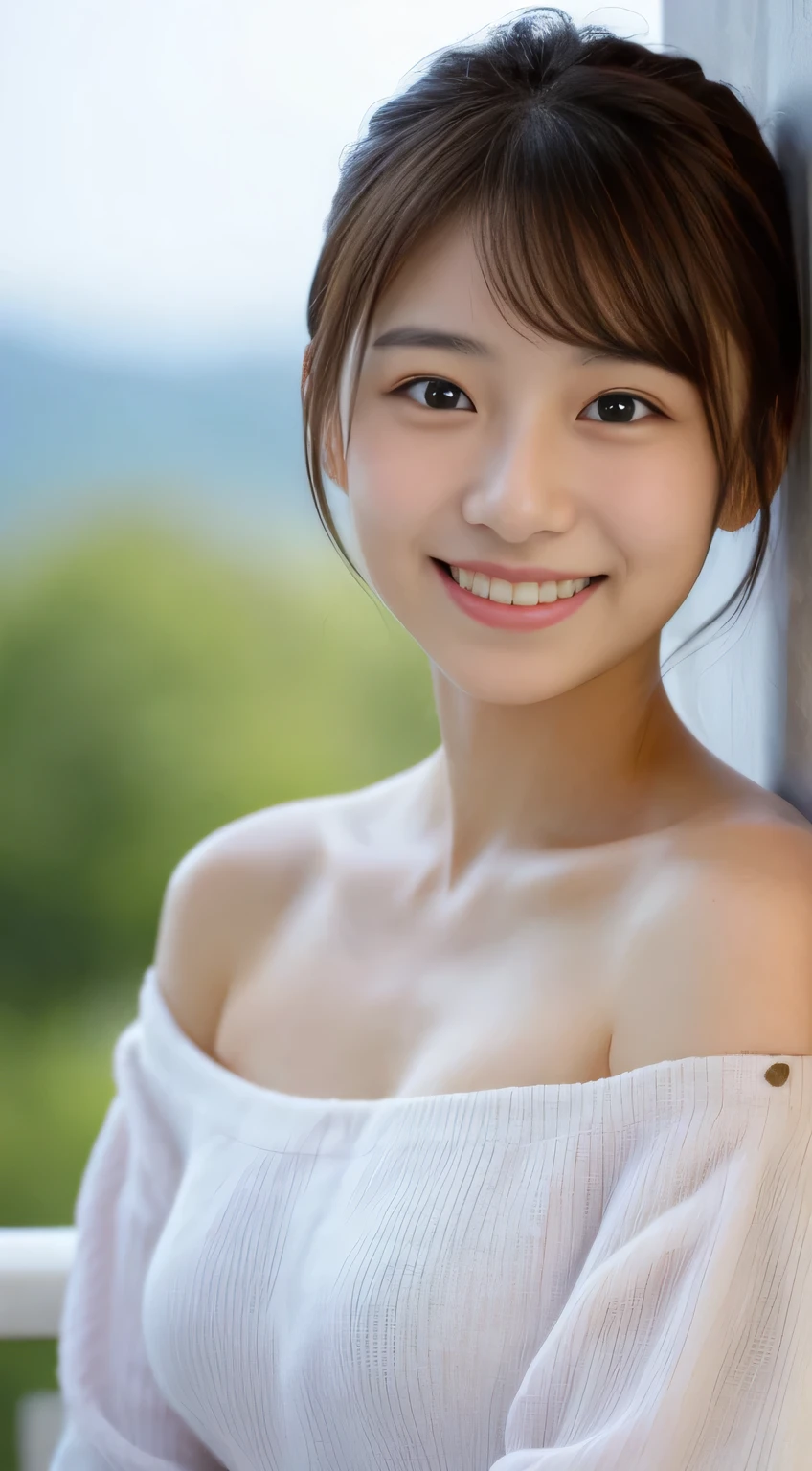 Arafed asian woman in white top posing for a picture - SeaArt AI