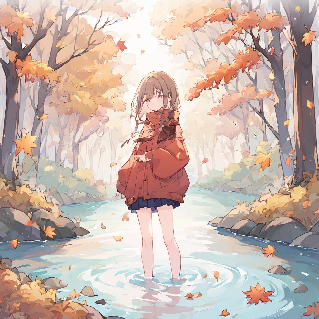  girl、Standing on the water、Autumnal Forest、 it's snowing 