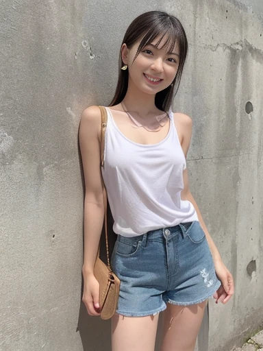  girl、smile、Summer clothes、Short Hair