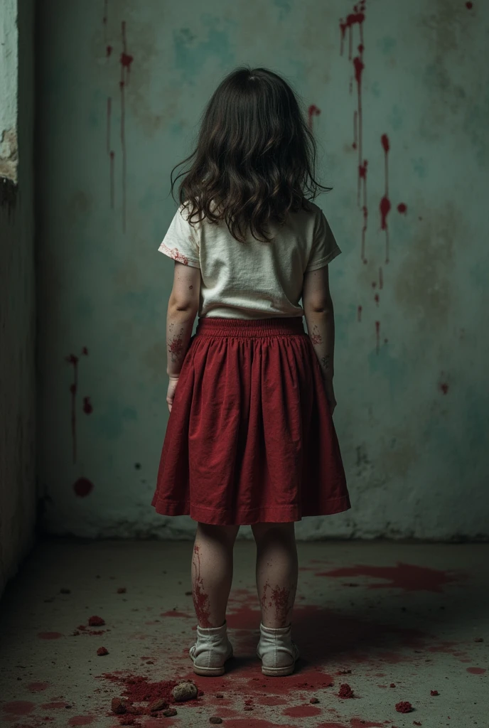 teenage girl full body picture of a young possessed girl killing, realistic, real, photo, horror, nightmare, evil eyes, murder, killer --auto --s2