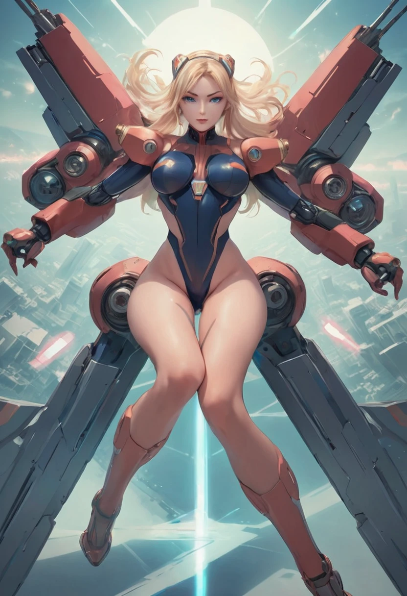 ((Best quality)), ((masterpiece)), (detailed: 1.4), ((bold)), Robot pilot woman muscular body defined, Neon evangelion style, half thick naked thighs, closed mouth, only panties, muscular body parts covered by technological clothinedium breasts)) perfect, generous neckline, ((blue clothing with red and white detailrance, pastel, (((mechanical arm))), airplane wings on the back, short dark hair with straight bangs on the forehead, Motoko do ghost in the shell, short underwear, garter belt, by mucha, niji --V5, close to real, best quality, almost naked, psychopath, crazy face, sexy pose, psychedelic background, 2 piece clothing, France symbol designs, cyberpunk, pointed shoulder pads, blue eyes without pupils, HDR (High Dynamic Range),Ray Tracing,NVIDIA RTX,Super-Resolution,Unreal 5, Subsurface Dispersion, PBR Texture, Post-processing, Anisotropic Filtering, Depth of Field, Maximum Clarity and Sharpness, Multilayer Textures, Albedo and Specular Maps, Surface Shading, Accurate Simulation of Light-Material Interaction, Perfect Proportions, Octane Render, Two-Tone Lighting, Wide Aperture, Low ISO, White Balance, Rule of Thirds, 8K RAW, Crysisnanosuit
