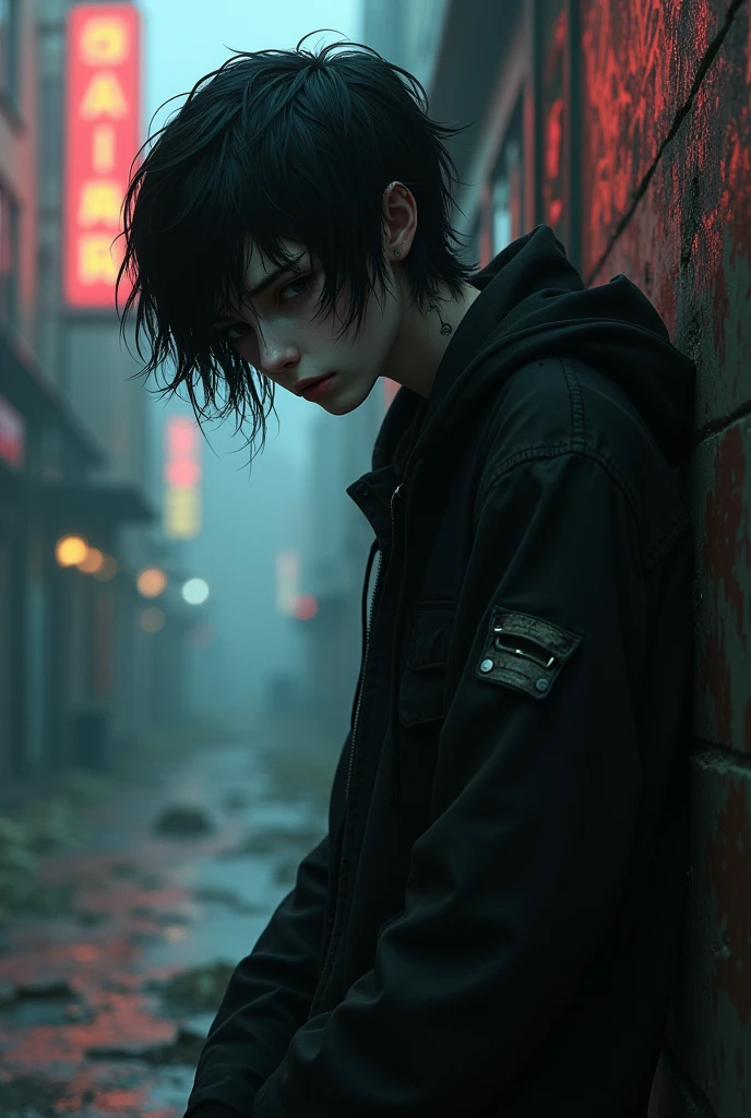 Creppy careless emo boy - SeaArt AI