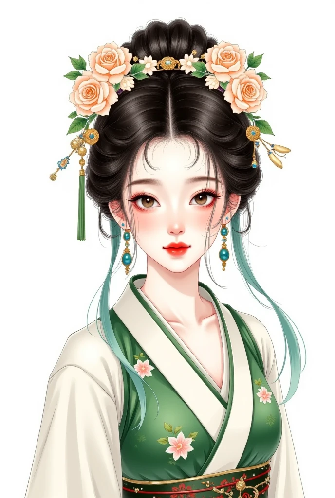 Watercolor：Beautiful girl portrait，Hanfu，Costume