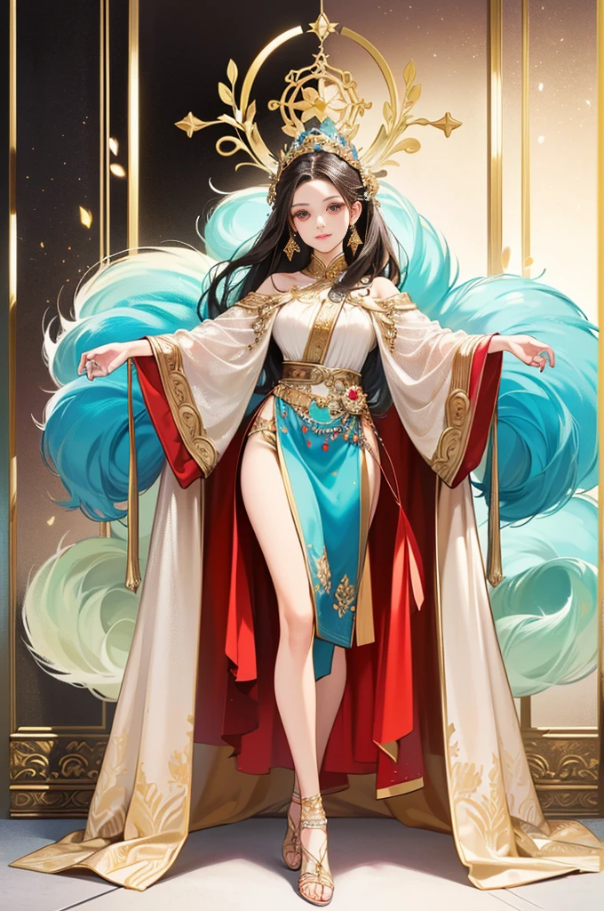 full moon,traditional Chinese festivals,Fairy,Fairy clothes,Streamers flutter,Hanfu,Flying,mid-air,Mid-Autumn Festival,artistic conception,Dunhuang murals,Ultra-high sharpness,超高分辨率,8K