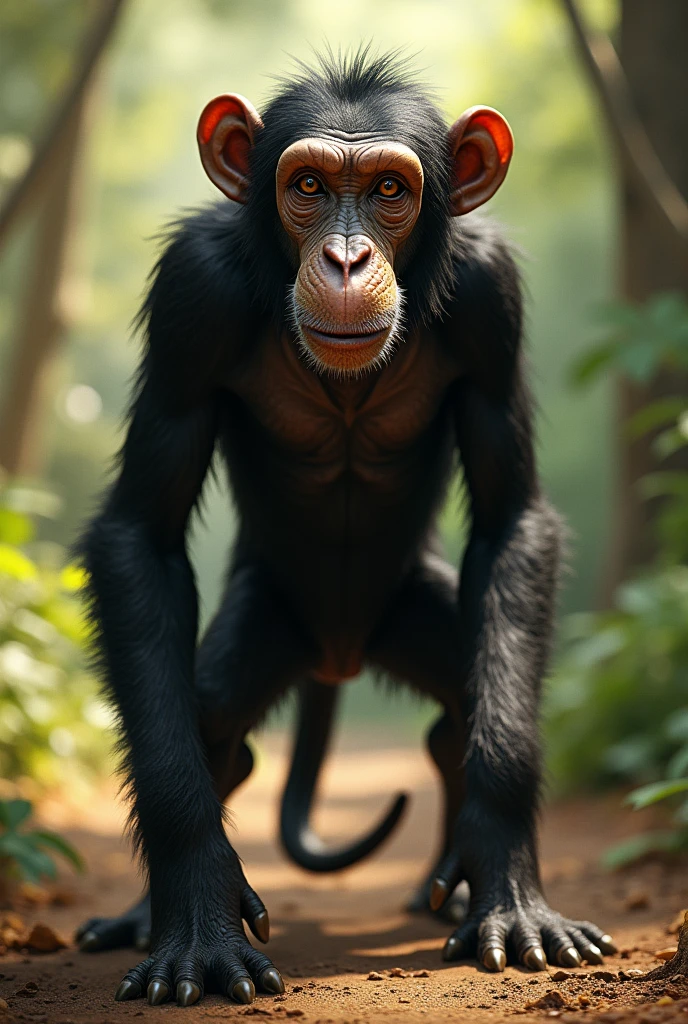 Describe a scene of a chimpanzee in the forest. The image features a cinematic ambiance, hyper-detailed elements, and beautifully color graded surroundings. The forest is created using the Unreal Engine, providing a surreal and immersive atmosphere. The depth of field (DOF) effect adds to the realism, with super-resolution and high megapixel count ensuring sharpness and clarity. Cinematic lightning illuminates the lush greenery, complemented by anti-aliasing, FKAA, TXAA, RTX, and SSAO for stunning visual effects.
In the post-processing phase, various techniques are employed, including tone mapping, CGI, VFX, and SFX, to create an insanely detailed and intricate portrayal of the chimpanzee in its natural habitat. The scene is hyper maximalist, offering a hyper-realistic view of the forest. Volumetric effects add depth, and the photorealistic rendering makes it ultra photoreal and ultra-detailed.
The image is presented in an impressive 8K resolution, allowing viewers to witness the super-detailed elements of the forest and the chimpanzee. Full-color representation captures the vibrant environment, and volumetric lightning further enhances the atmosphere. High Dynamic Range (HDR) technology brings out the realistic tones and contrasts.
With the assistance of the Unreal Engine and 16K resolution, the image exhibits sharp focus and exceptional visual quality. The result is a mesmerizing depiction of the chimpanzee in its natural surroundings, evoking a sense of wonder and appreciation for the beauty of nature. --v testp