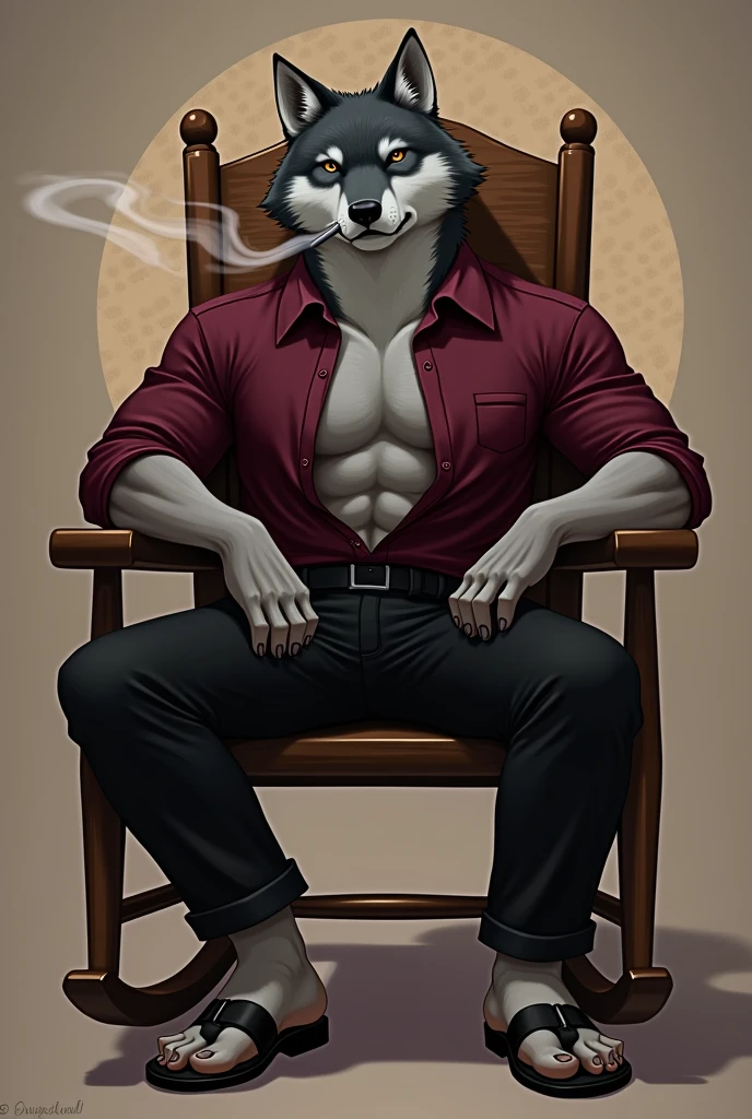 Sexy male anthropomorphic Dalmatian in anime on the couch with a hoodie on unzipped without a shirt or top but with short shorts