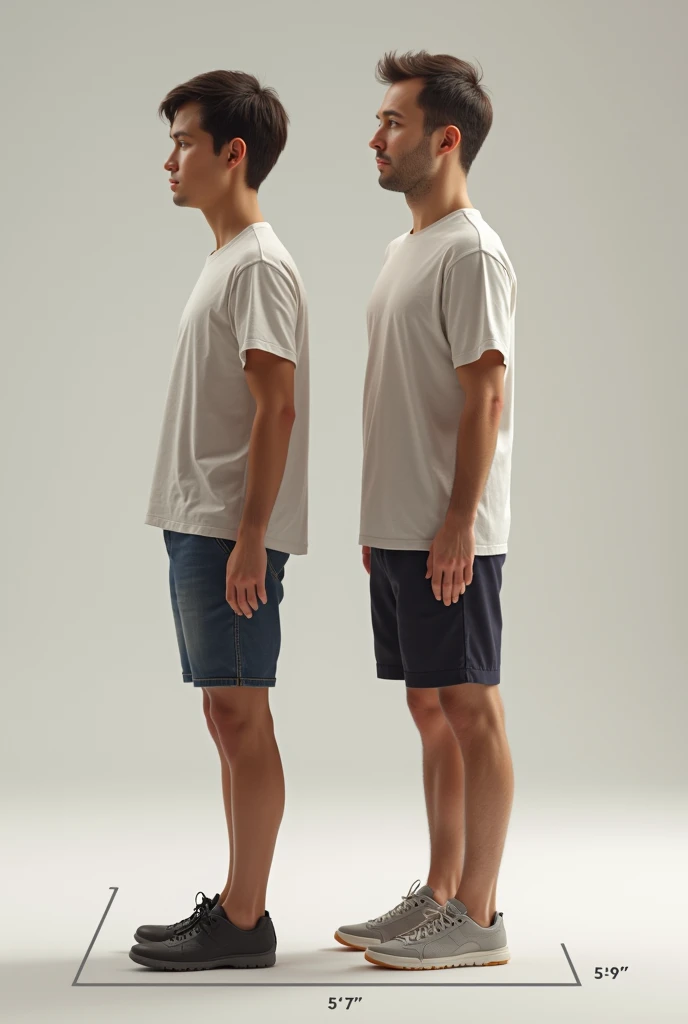 Show me 2 male subjects of 20 years, one who weighs 60kg and is 180cm tall and another who weighs 75kg and is also 180cm tall.