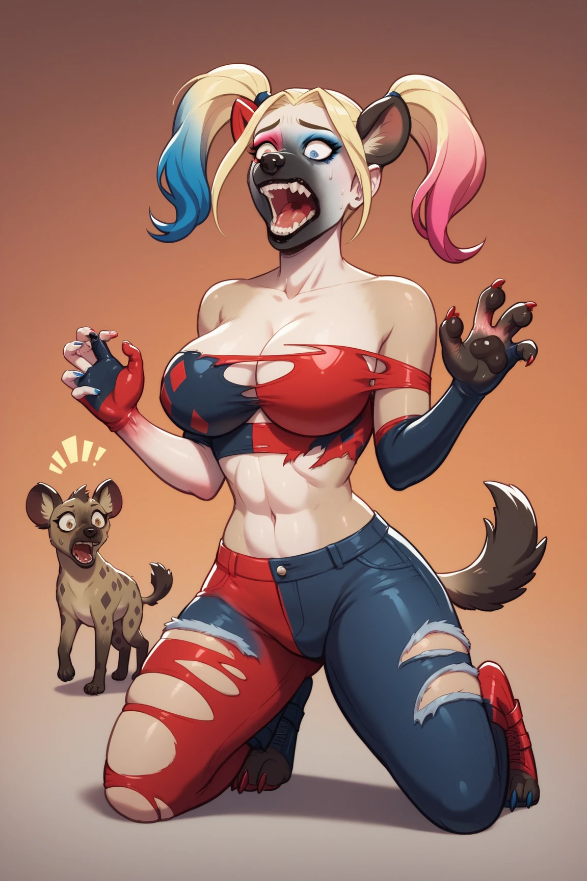 Sensual girl lick one big Dick, beach background Beauty gothic girl night black Blouse v-neckline, leather skirt, thights, Wide legs Small waist, wide big hips, model pose, only two Arms With a red bow making an ahegao face with Crossed eyes and Tongue out with drool drops, with bigtits and stimulating a huge penis between her breasts