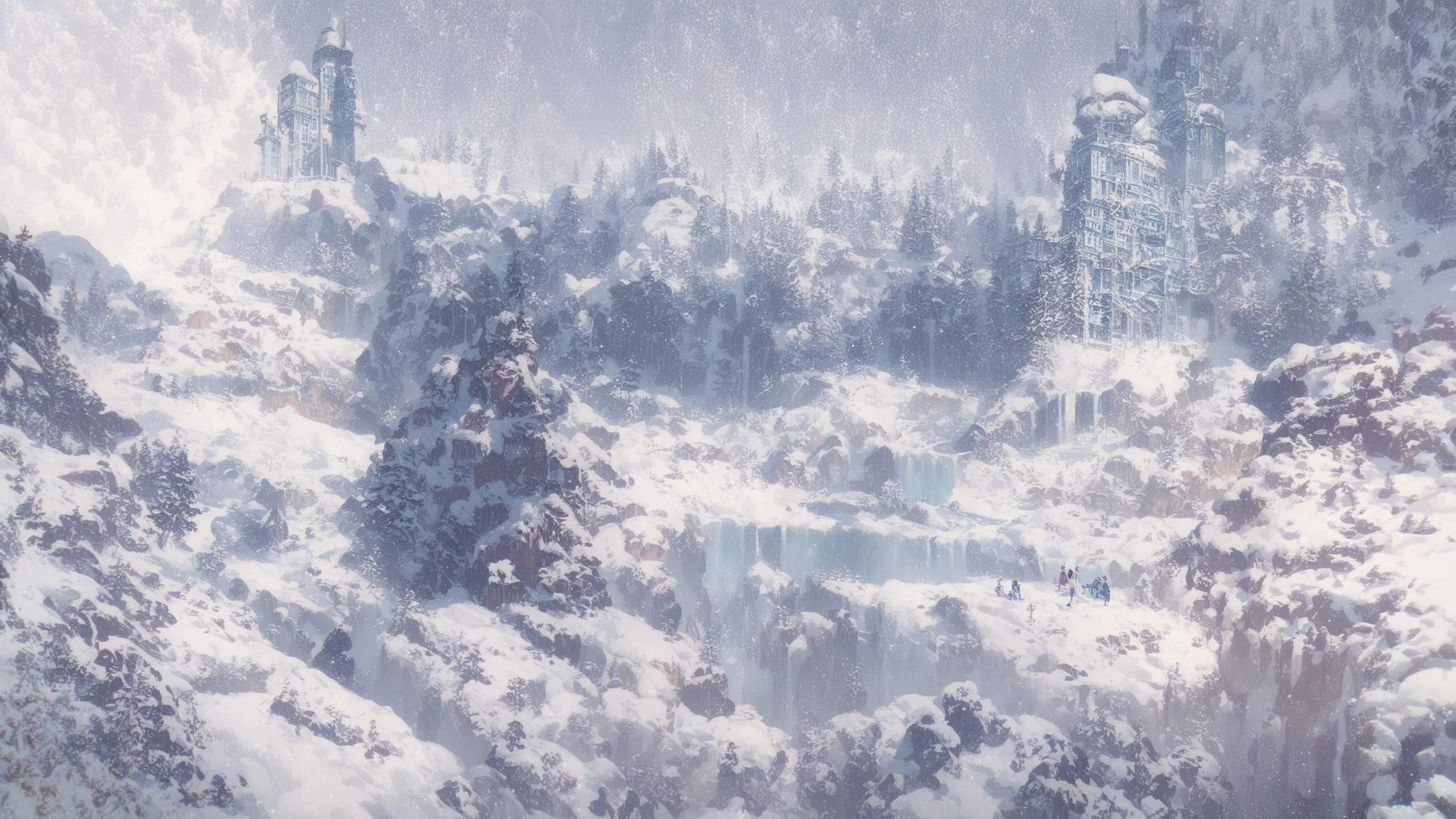 Winter snow crop scene in northern China， Winter Concept Art 