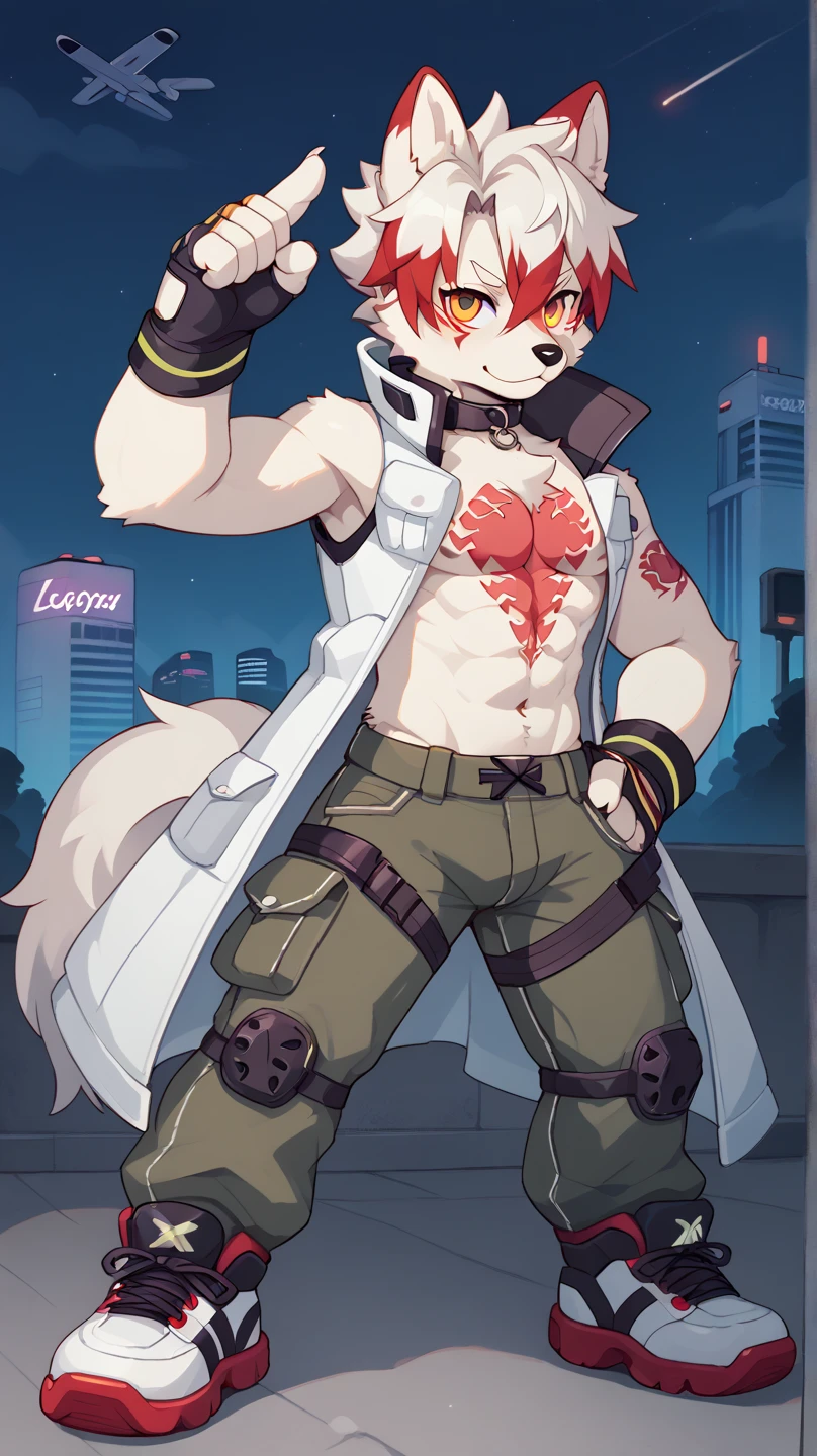 score_9,score_8_up,score_7_up, Lynx, purple fur, purple eyes, anthro, ((long hair)), wavy hair, purple hair, eyeliner, eyelashes, black eyeshadow, furry art, cheeks tuft, shoulder tuft, male focus, femboy, tactical gloves, one fang, kemono, shota, fluffy neck, icon portrait, claws, black nails, arm warmers, :p, frown, cyberpunk jacket, evil smile, neon, cyberpunk glases, cyberpunk earphones, ((glock pistol)), navel, helmet, (goggles), crotch tuft, ((military vest)), belt, (holster), leg warmers, pink clothes, 3d, blender software, (shorts), nipples, solo focus, ((erect penis under clothes)), pecs, soft body,
