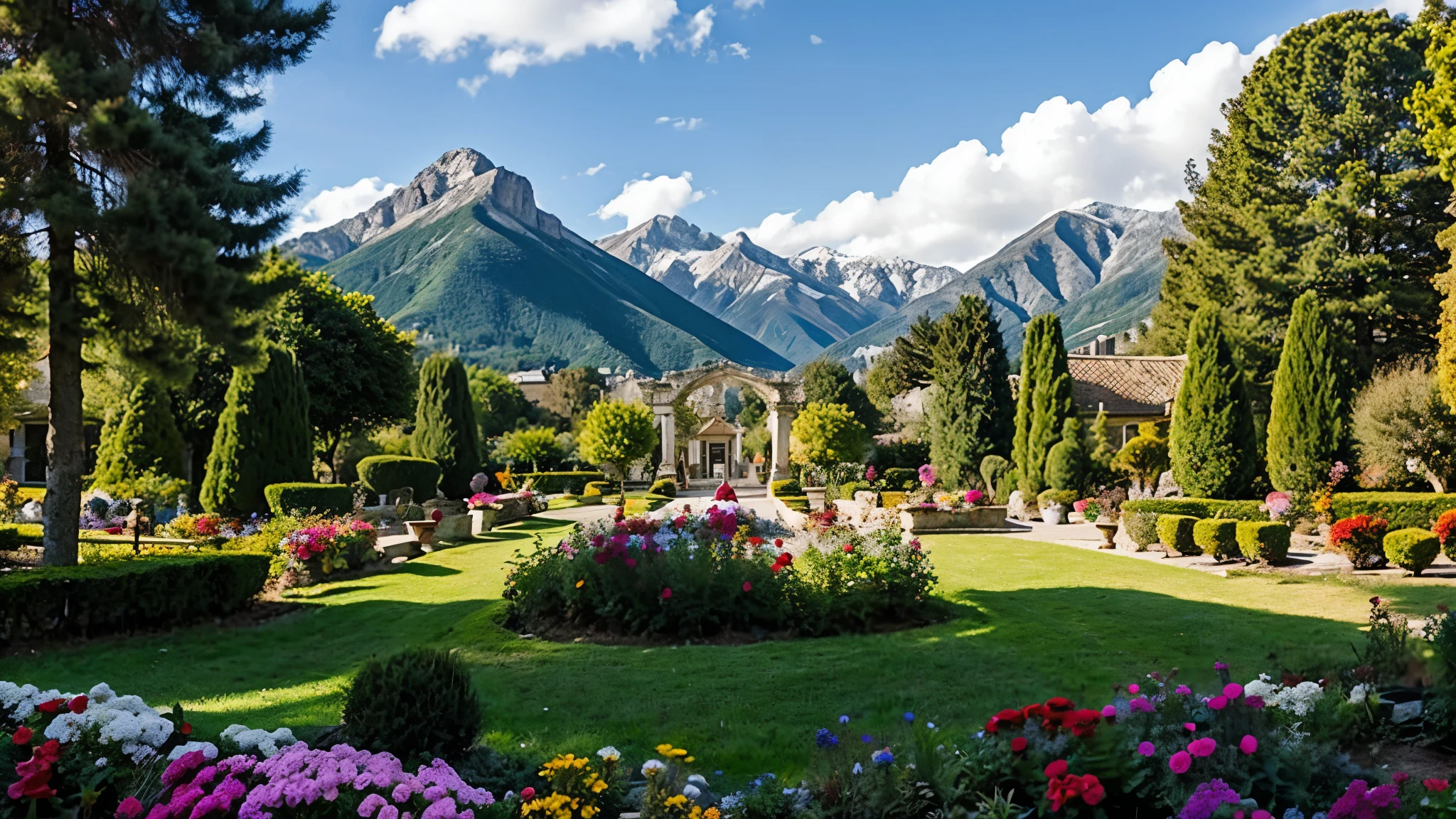 View of the Mount Olympus gardens