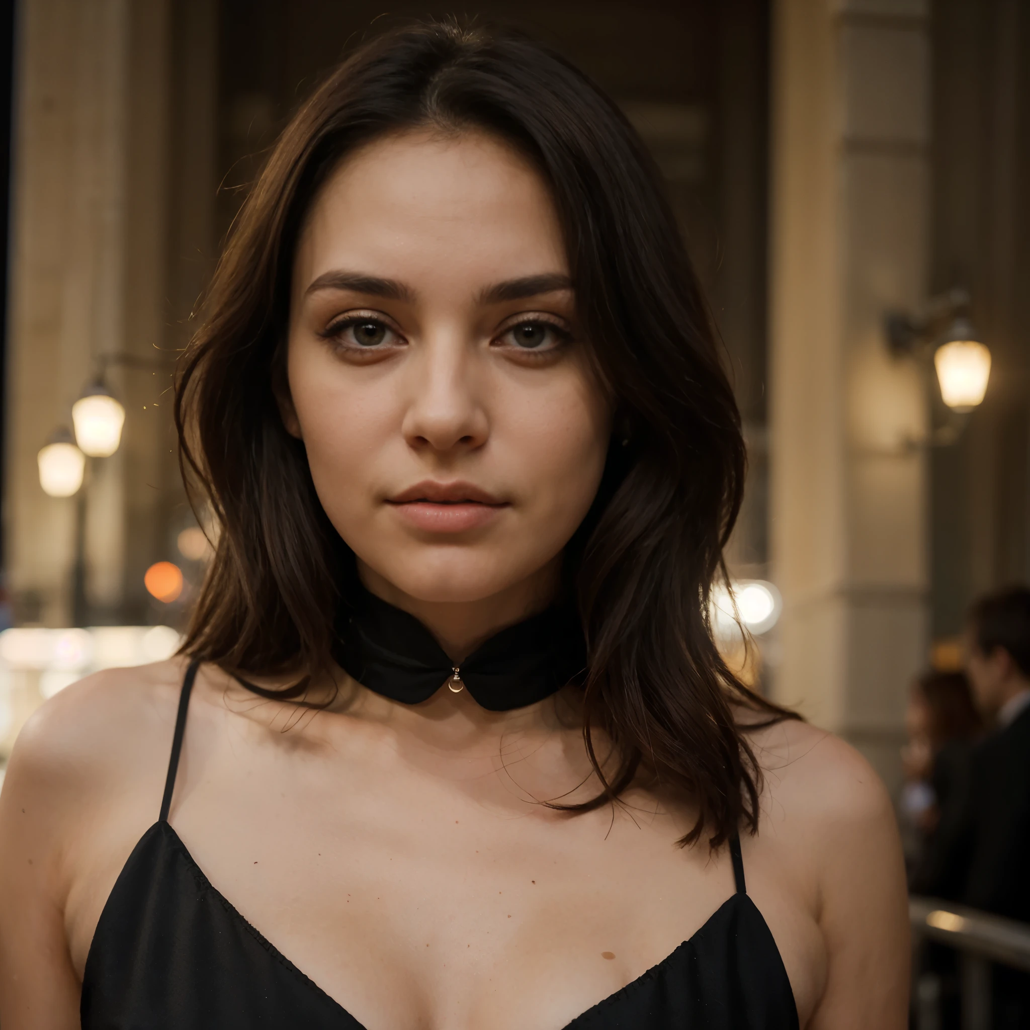 Breathtaking cinematic photo of a 30 year old girl with brown hair and brown eyes, happy, cheerful expression, closed mouth, beautiful lips, intricate details, shallow depth of field, highly detailed, high budget, epic Hollywood film, gorgeous, masterpiece, award-winning, professional, highly detailed, detailed skin texture, (blush: 0.5), (goosebumps: 0.5). (the most beautiful woman in the world) (brown hair) (short curly hair, wild hair, stylish cut) thin face, thin nose, beautiful, very beautiful, perfect face, slender body (slender), (brown hair) (brown eyes ) (white skin) Beautiful body, western face, predatory eyes, pink lips, thick thighs. full body, western beauty, thin nose, beautiful, perfect, ((best quality)), ((ultra resolution)), ((photorealistic: 1.4)), (intricate details), perfect face, makeup: 1.5 , clear face, facial details. front view ((uniform, tactical costume, agent costume, spy))