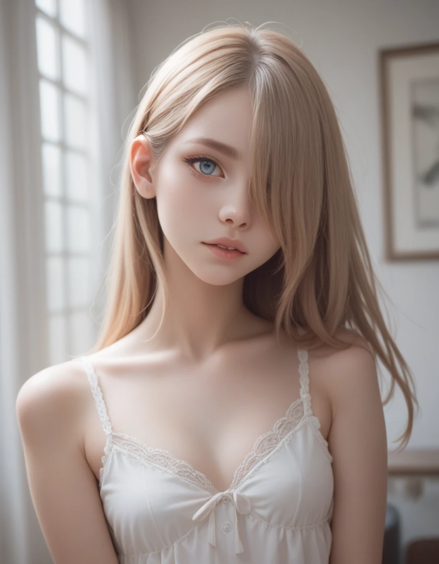 Bright expression、Photorealism,Anime Style、highest quality、超A high resolution、picture、Photos of the most beautiful Scandinavian anorexic girls、A cute and beautiful face down to the last detail、Small Face、(Purelos Face_v1:0.008)、Beautiful Bangs,17 years old、Completely naked,Glowing White Skin、Thin and slender body,Small Tits(A Cup),ponytail、Bangs on the face、Hair between the eyes、Super long hair、Glamorous light platinum blonde super long silky hair、Beautiful bright transparent light blue big eyes that are charming and shining、double eyelid、eyeliner,Completely naked,Thin legs,Spread your legs,I take a shower,To urinate,Pee,Writhing and crying,