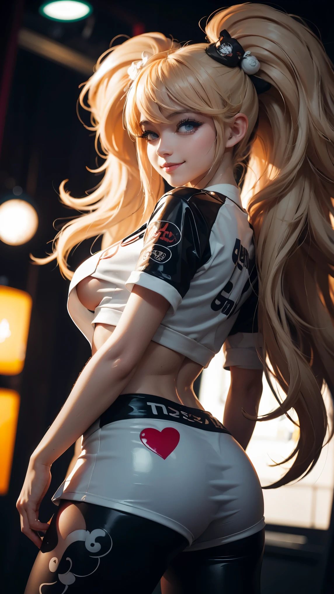 Models, digital illustration, (chef-d&#39;artwork:1.2), high quality, detailed eyes, Extremely beautiful young woman, cheveux courts, streetwear, thick, (abdos:1.2), (Floraison:1.2)