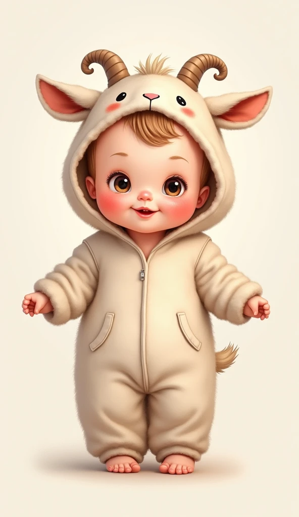 Realistic full-body portrait of a  child standing wearing a mouse costume