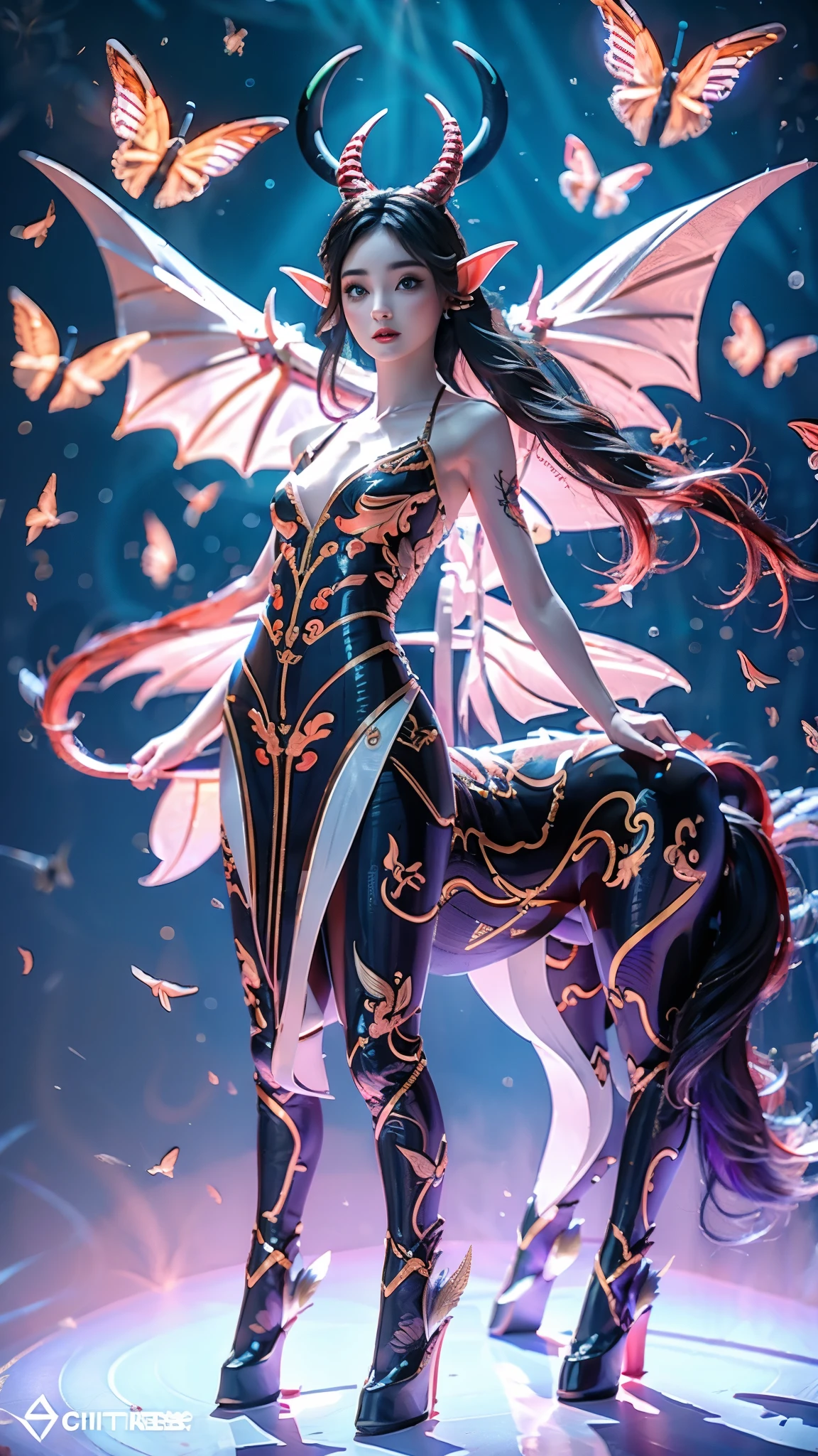 creates an epic picture ,超大广horn、Ultra deep depth of field ,Super focal length 、Super-sharp 、Super complex、 super detailed 、 super realistic 、 are colorful、 supernaturalism , used an all-round three-dimensional moving camera ,多horn度拍摄, to present the audience with real scenes of the spectacular Magical Carnival。 The Three Realms of the Multiverse(Elite Club 、The stars gathered :2),(一群超过9位女皇horn色组团:2)Passionately interpret :( The all-in-one cybercentaur ,Centaur:9)、( Fire Phoenix Girl 、Fairy of the Wind 、Mermaid Kraken 、 Princess Sphinx Catwoman 、 Empress Demon Dragon 、Versatile Elf Queen、 The Succubus Queen Tifflin ),每位horn色具有独特的外观特征和魔法能力, Special Organs 、Artifact Equipment、Special scenes and natural phenomena,Clearly layered,Lively action,Creative Layout , geometry segmentation scene, Dynamically distributed material , Dragon Queen Blue Purple Tights , Exquisite Combination Scenes , super sexy 、 Super Curve 。 Inclusive Display , details are true ,Super intricate details, ultimate clarity , Ultra high quality output , makeup fine-tuning to make facial features 、 asymmetrical appearance , neoclassical Chinese and Western style (Dress、Casual Clothes、Warframe、 cyberpunk、Wedding Dress), Advanced Brush Tool , Combining Mythical Legends and Monster Characteristics (horn、tail、Tentacles、Wings、Feather、scale、nail、hoof、Anti-Joint 、Arthropod、fur、Chitin 、Pattern、Tattoo、, ornate decorations, etc. :2), Physiological Perfection、 standard medical beauty 、 Biological Adjustment , Super Giant Teardrop Papaya Big Chest 、Round and straight、Enchanting and sexy、Low body fat percentage ,The infinitely changing miracle magic decoration ( invisible coding :2), costume combines a variety of styles and premium fabrics 。Perfect childlike look,Perfect muscle lines, Narrowed Ribs 、Smooth shoulder blades、纤瘦腰腹与 Super Giant Teardrop Papaya Big Chest 形成强烈反差,Long body 、Beautiful curves、 Proud Business Line , Special Moves : Side knee bends、 Straightens waist and raises head、 Bunny jumps with hands behind back、 Spreads and raises knees、 Lifts head on the ground、Side bends、one knee up、 Group Ballet, etc. , Frequent interaction ,Lively action, Jade horizontal chest 。City mountains glow,Vegetation is abundant, Neon Symbols Float , The blurred outer space superstructure park logo glided through the sky 。Refer to Onlyfans 、 tiktok 、 Douyin and other social media materials , Using Mindjourney 、 Stable Diffusion advanced brush tool 、 Material Texture Pack、Special model library、Real Motion Capture Library。Fun,Light Code , Commercial Giant Production , Clean Picture ,True story,Vivid image, Turing Test ,Micro-expression,Grand Prize Entry,Focus on people, Highlight Moments ,Magnificent epic,Sacred,Group of people, Illusory Aura , holiday atmosphere, Fire Flash ,Colored smoke,tension,Rendering,jelly,} Lens Language ,A metaphor for concentrated computing power 、Implicit 、 Implies (Hall of Fame Characteristics、性tension::1.5)。