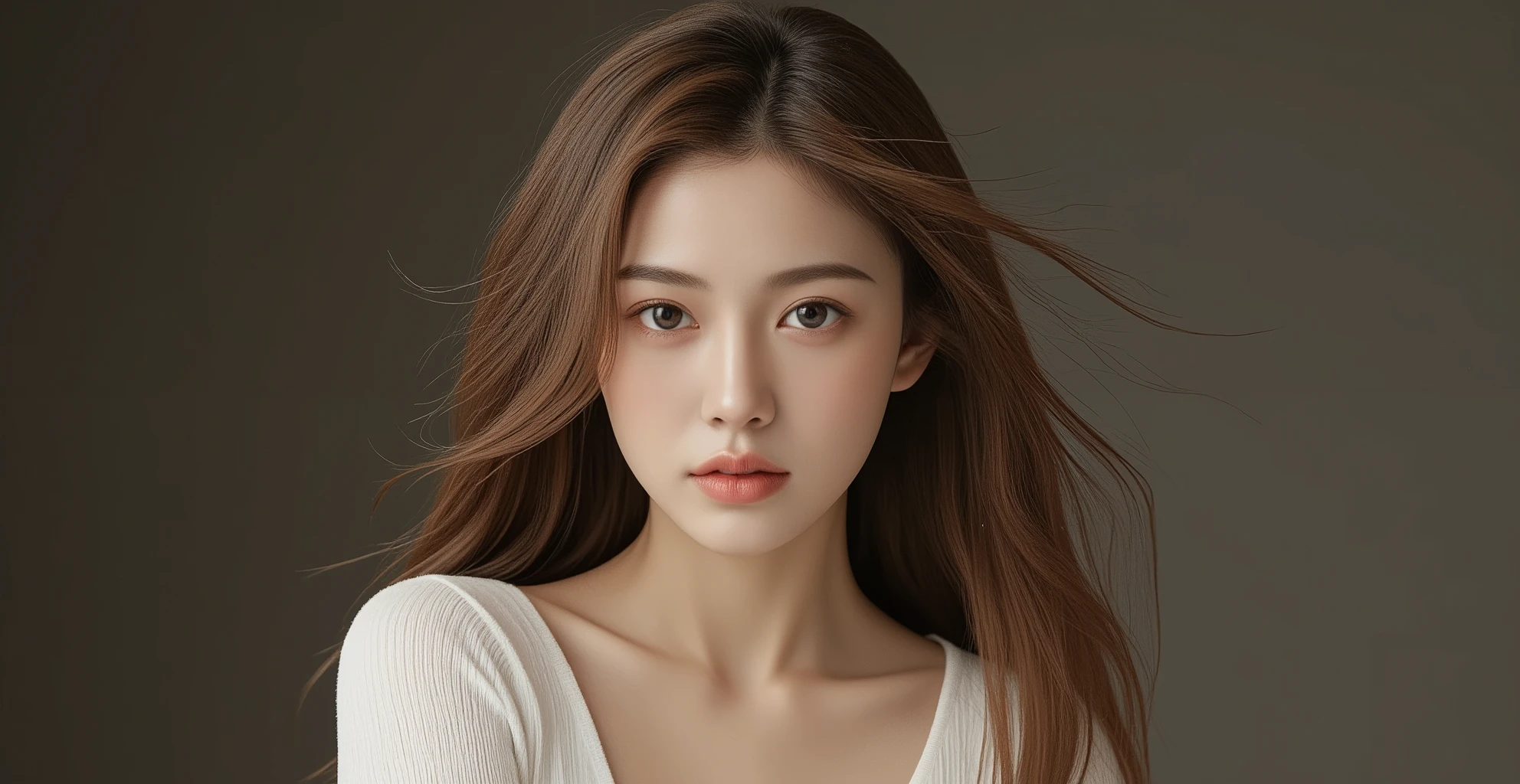 Blue eyes, Long Hair, Solo, Brown Hair, Breasts, Breasts,