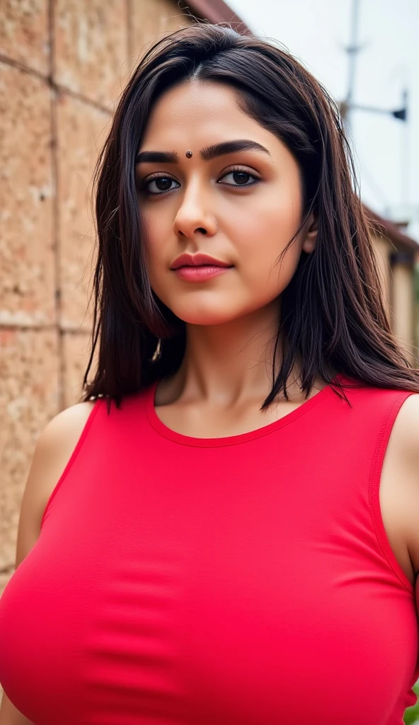 arafed woman in a red top and black shorts posing for a picture, low view, indian, wearing a sexy cropped top, candid picture, sexy girl, profile image, with vibrant sky, her belly button is exposed, profile pic, wearing crop top, low angle, on a sunny day, beautiful midriff, low perspective, hot with shining sun