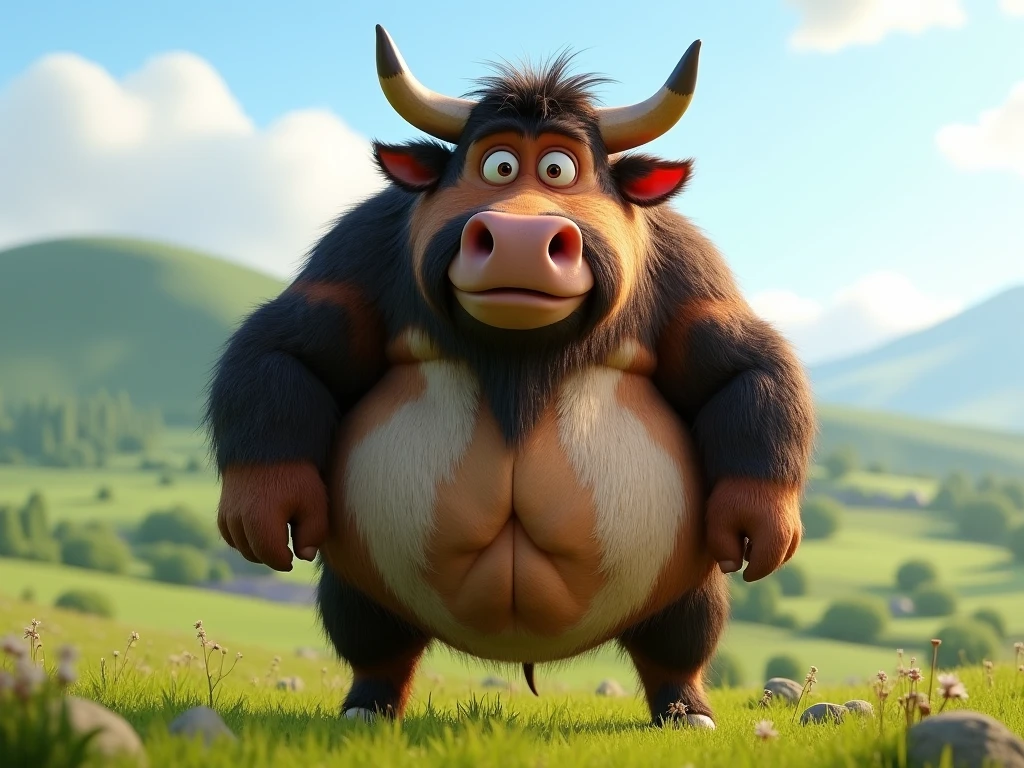 Tauren girls, Fluffy, high resolution, realistic, Soft, 4K, upscales, high detail, Delicate fur, ((The tail in the right place)), tavern, plump, hair-bun, shaggy, female, hyper breasts, hyper nipples, green eyes, bovine face, bovine snout, bovine tail, hyper nipples, hyper areola, hyper saggy breasts, realistic fur, wide open eyes, ((peeking at viewer)), huge fluffy ears, 1 tail, nipple piercing, 2 huge cloven hooves, tits sagging down to floor, standing straight, low-angle view, worms-eye view, arms forward, tail behind her