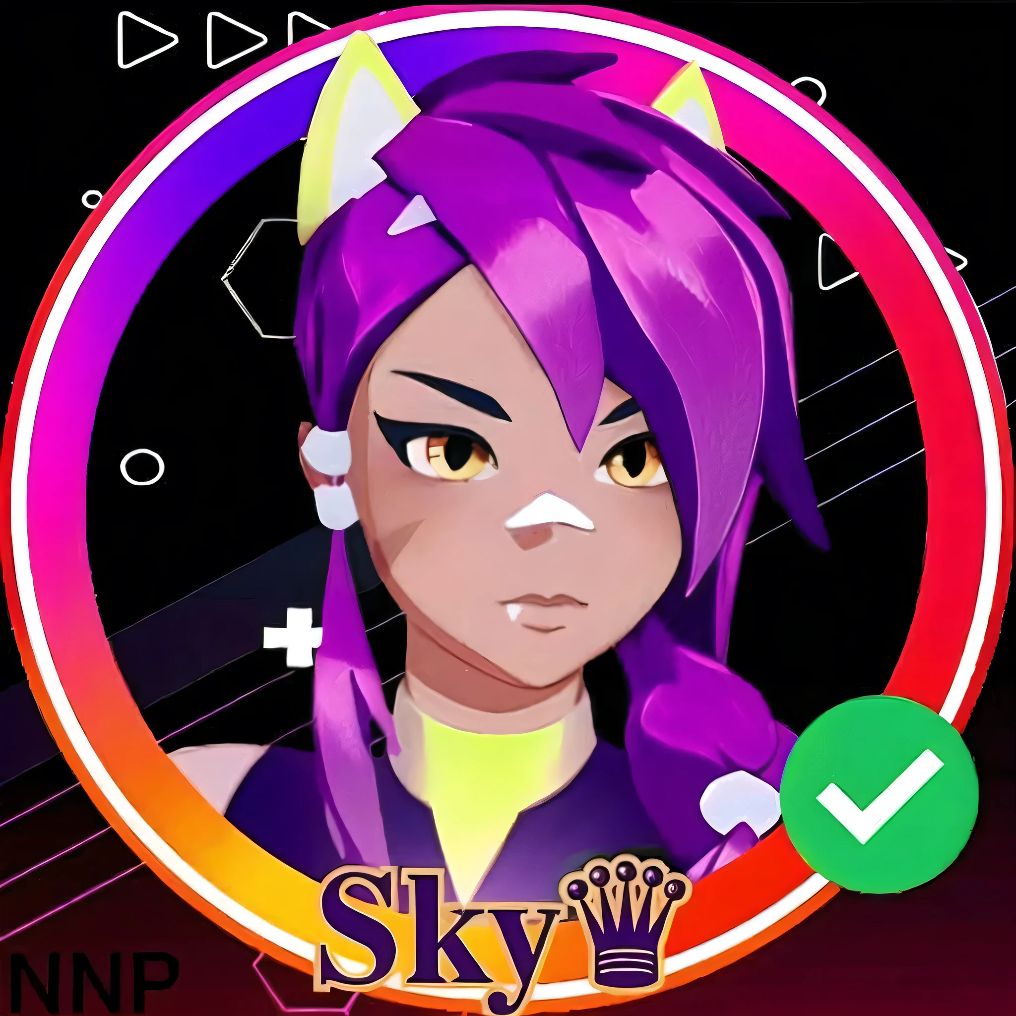 a cartoon girl with purple hair and a yellow shirt, discord profile picture, no sky, sky witch, anime style. 8k, star guardian inspired, discord pfp, valkyrie style character, 8 k highly detailed ❤🔥 🔥 💀 🤖 🚀, upper body 2d game avatar, high quality anime artstyle, profile picture 1024px, sky night