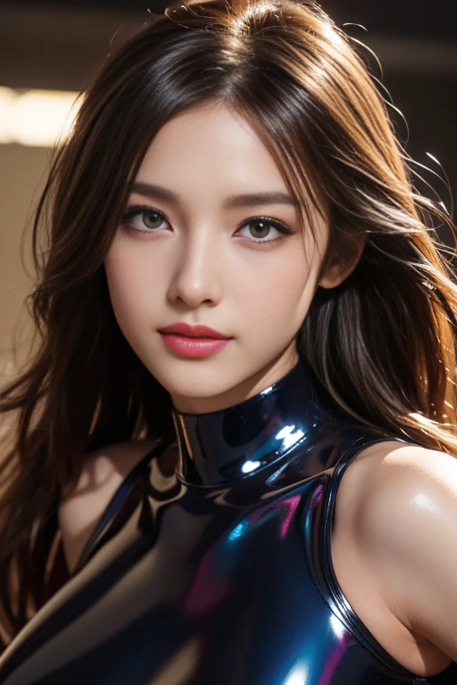 ((Realistic lighting, highest quality, 8k, masterpiece: 1.3)), Clear focus: 1.2, 1 girl, Perfect body beauty: 1.4, Slim Abs: 1.1, ((Dark brown hair, Big Breasts: 1.3)), (Finished with body paint，Dark purple, transparent, Arabesque Salute: 1.4), (outside, Night view: 1.1),Chinatown，Yokohama，Blur the background，Body Paint Dresses， whole body, Long legs, Highly detailed face, Beautiful Eyes, double eyelid，A charming smile