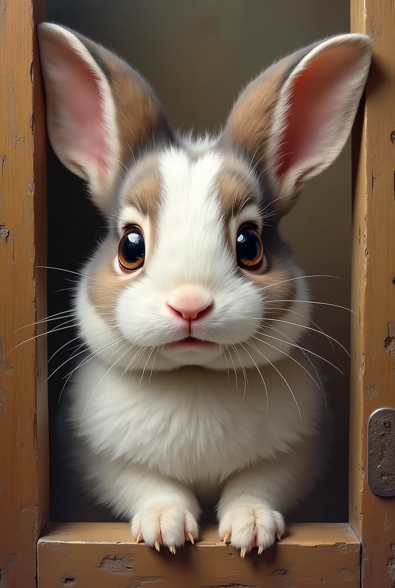 Art incorporating trompe l'oeil、The cutest rabbit in the world