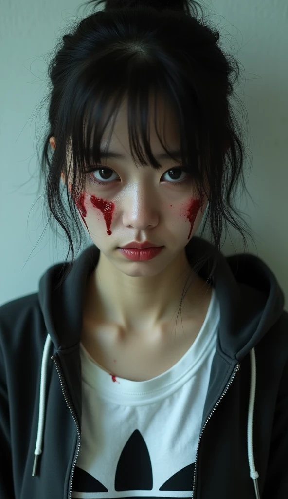 Silent Hill Girl, One Girl, alone, have, dress, Cleavage, Short sleeve, Faceless female, Blood, monster Girl, Faceless, Middle school students, Blood on clothes, can'I can not stand it, Horror \(theme\), Background Complex, learn more.