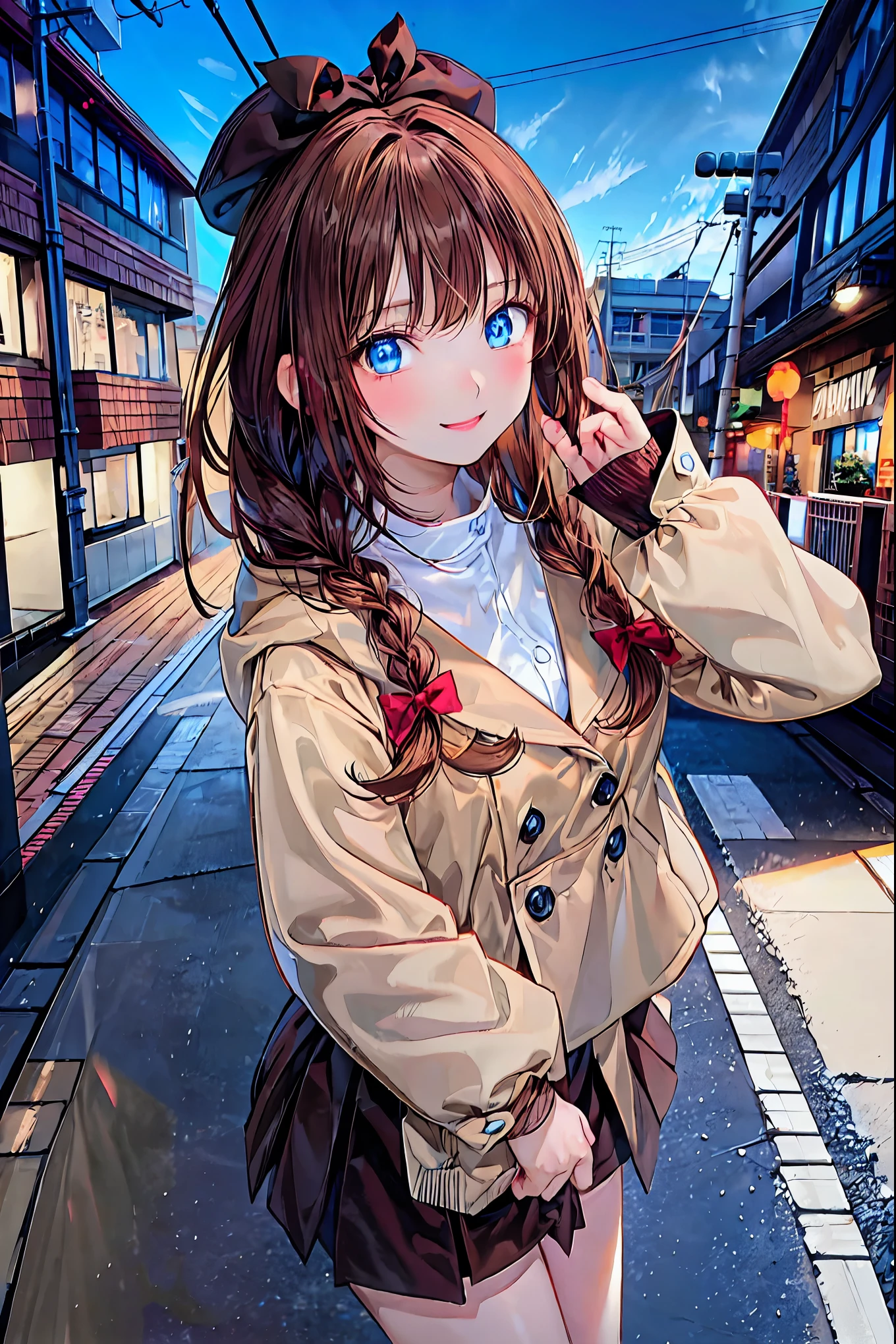    brown hair，   shortcuts，   messy hair   ，   Short Braided Hair   ，Neat，   slender beauty，Dignified posture，   small breasts，     Beautiful Legs with Tails    ，  her   charming gray-blue eyes shine like stars   ，   vibrant colors,      beautiful eyes   ,繊細なsmile,textured skin,   best quality ,      a parody of a gentle and beautiful woman     , Anime Style､Irohaisshiki,   Isshiki Iroha ,    long hair,    Short Braided Hair   ,    hair bleeding from the vagina   ,   brown hair, (   Brown Eyes   :1.5), smile,   muffler   ,   Long Coat   ,   sweater,   long black skirt   ,   black tights,   Short Boots   ,morning日,morning,Campus Life,On the way to school in winter,Cold Sky,that&#39;that&#39;thatは雪が降っています ,
 Going outdoors    , Around town, Destroy a city of buildings ,   viewers ,   charming gray-blue eyes shine like stars   {x}
 will break  (    Masterpiece  :1.2),    best quality,   high definition   ,    Unity 8K Wallpaper , (shape:0.8), (美しくて      beautiful eyes   :1.6),       has a very detailed face    ,    perfect lighting,    Highly Detailed CG, (      perfect hand,       perfect anatomy     ),