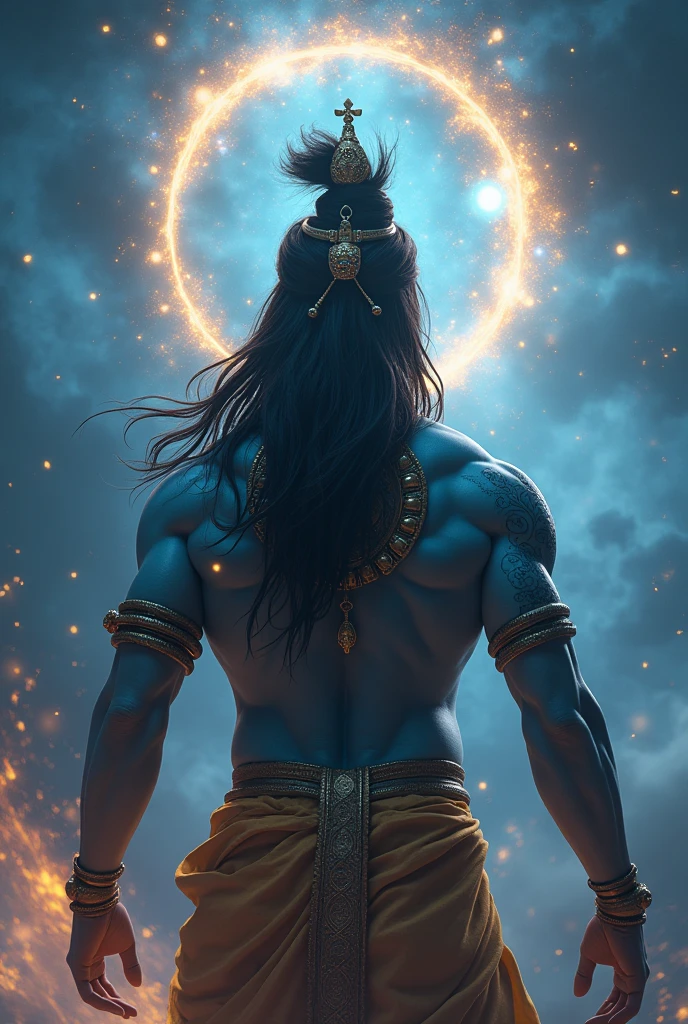 Lord shiva back pose with black background 4k images