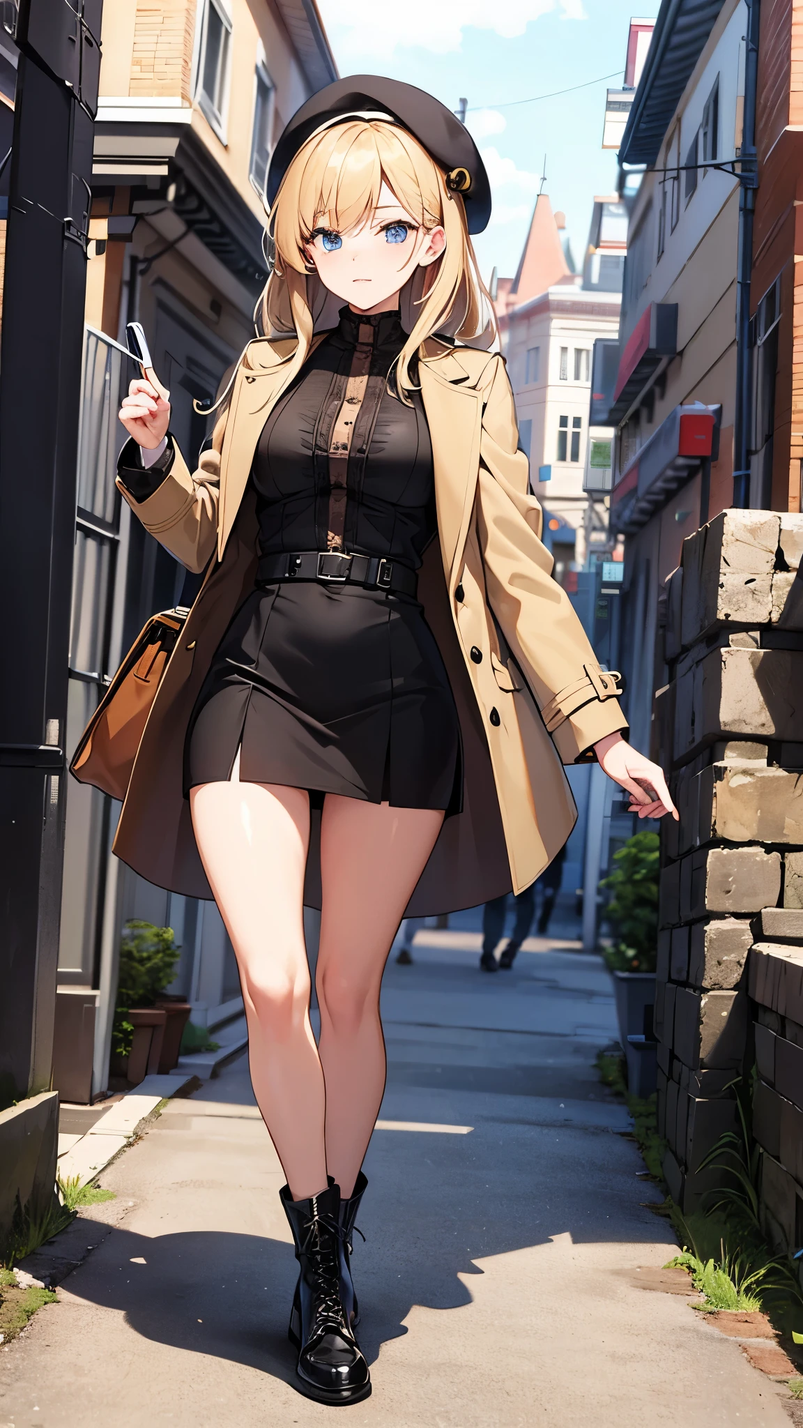 There was a woman in a skirt and sweater walking down the sidewalk, pantyhose tights, nylon tights, Tights, Tights, transparent gray skirts, thighhighs and skirt, Tights; On the street, mini-skirts, Pantyhose, tights skin, wearing skirt and high socks, wearing dresses, Short skirt, legs visible, beautifullegs, beautiful short skirt，urinating，leaked pee