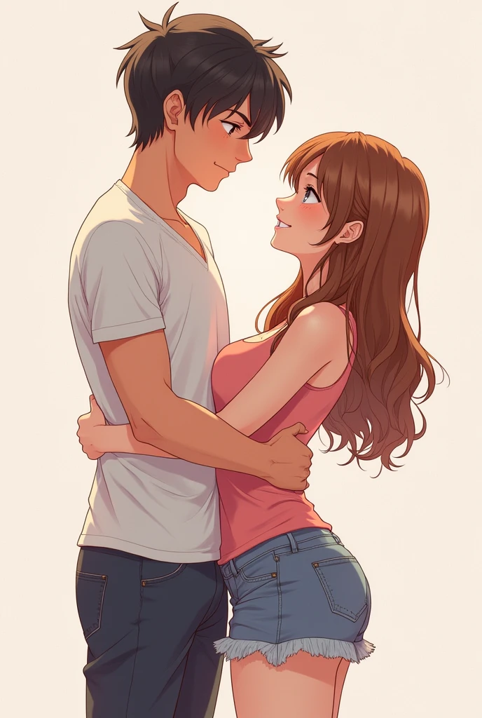 girl pulls down boy's pants and puts her hand in his pocket and feels good