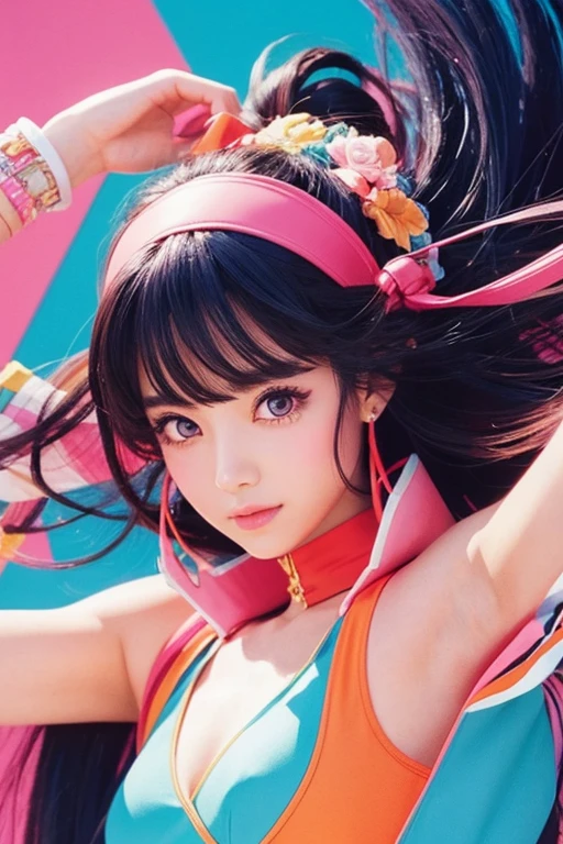 (masterpiece、highest quality、Official Art:1.2)、(colorful)、who should look&#39;Watching、1 girl、Portraiture、alone、Colorful floating on water、Random sexy poses、peekaboo、Pun Pun、Cosplay