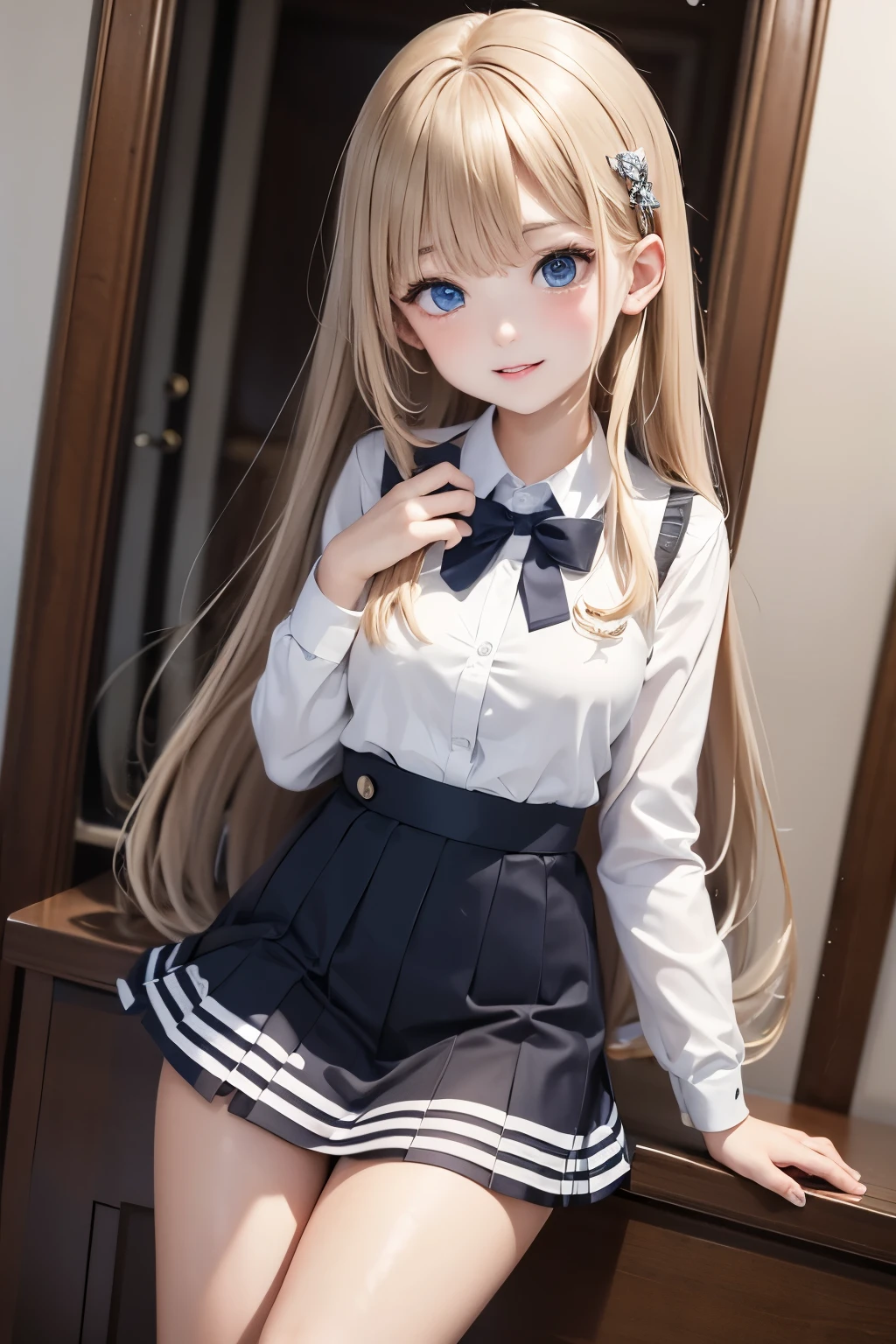 doll、doll、delicate、detailed、high quality、High resolution、4hair、high quality、長いhair、long hair、茶色のhair色、Turquoise Eyes、uniform、high school student、Big Breasts、Sailor suit、Ultra-mini pleated skirt、Navy Blue Skirt、loose socks、Pure white panties、Thong、Sitting on the floor、Playing with Twister、Hanging out with male friends