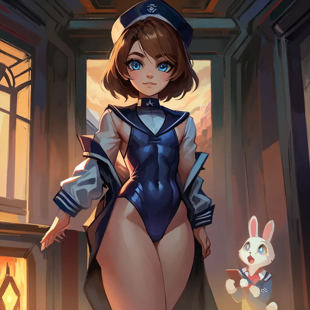 masterpiece, best quality, solo,1girl,looking at viewer,space,
<lora:akitsuV1:0.8>akitsu, blue leotard, hat, white elbow gloves, white thigh_boots,