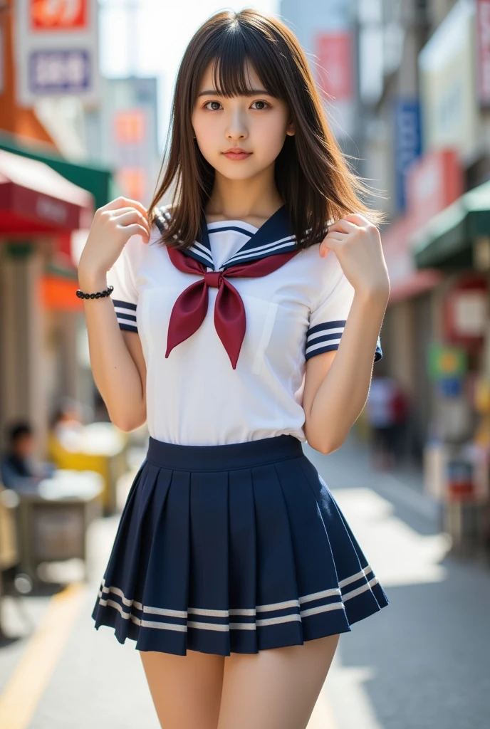 ภาพสาวJapanกระโปรงสั้นพิเศษ,ชุดนักเรียนJapan,In the shopping district ,Japan,Pose, sexy ,Cheek butt 