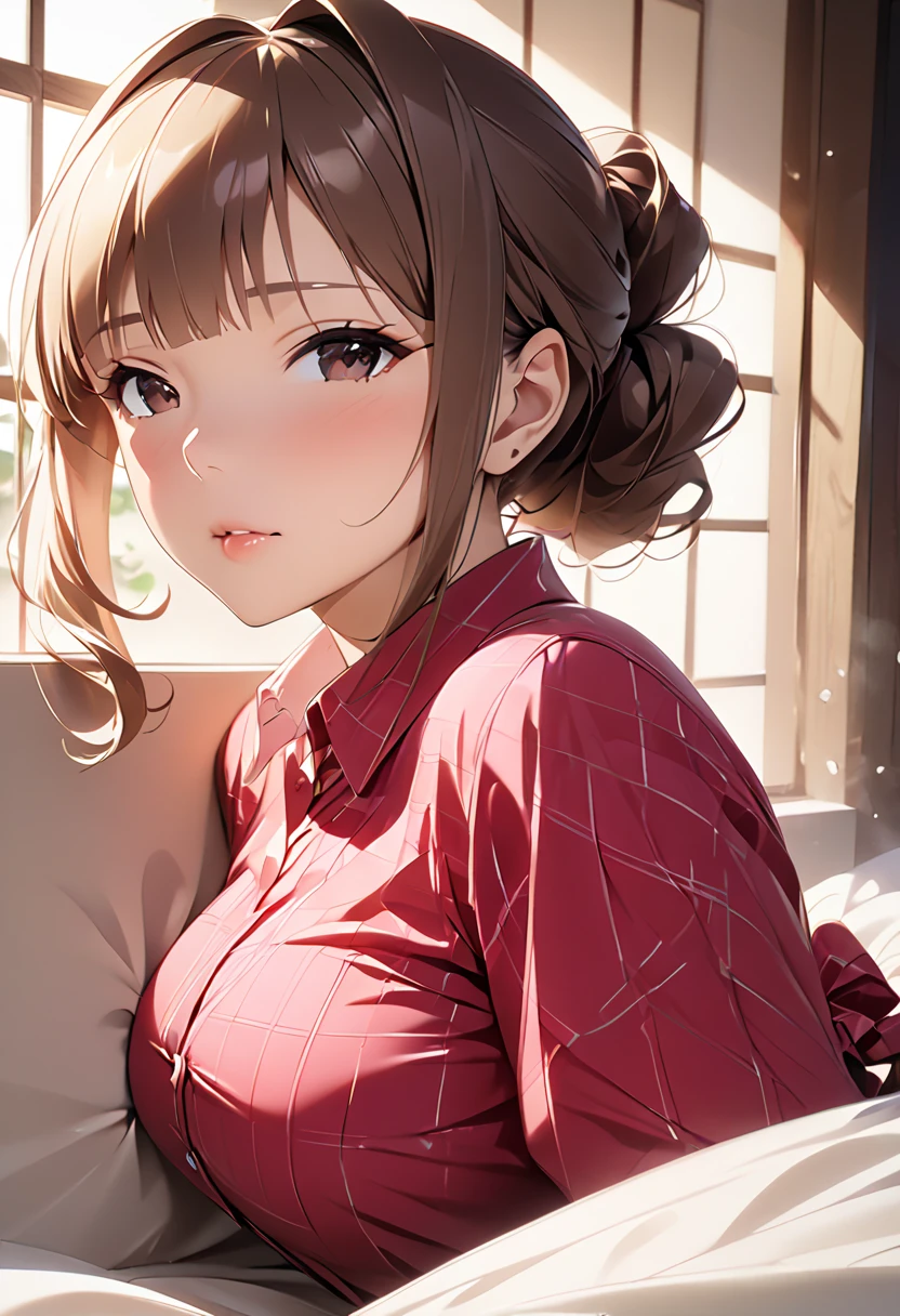 ((1 female)), (four noble sounds:1.1)  beautiful face,Dyed bright red, Shiny pink lips,   on the bed,  Masterpiece ,   best quality,   is very beautiful, Latest,  complicated details, ,AI-generated,  complicated, It's high definition  ,   best quality,   High image quality , blonde alone，  ponytail，  Anime Ladies, smooth anime cg art,(Big Breasts:1.1),  mature body, penetrates , Thick Ass ,  sex ,  Thin Waist,(  face close-up :1.4,)，{{{ (nsfw:1.5}}}， cowboy shot from Niigata，