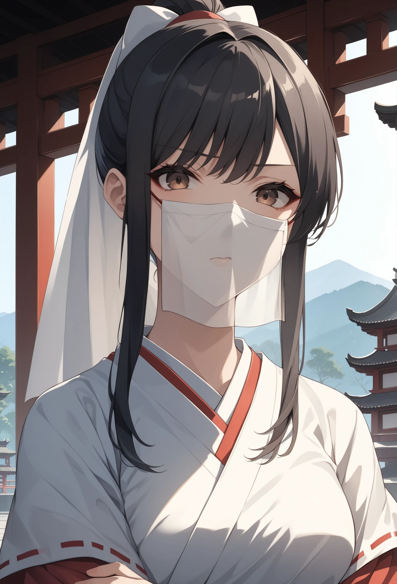 kamado nezuko, Nezu Kamado, Demon Kamado Nezuko, bamboo, (bit gag:1.5), black hair, (amount:1.5), 1 girl, bamboo, bambooを咥える、bit gag, brown hair, Checkered sash, gradient hair, hair ribbon, long hair, looking at the viewer, pink eyes, pink ribbon, ribbon, alone, Upper body, ((masterpiece)), BREAK is(masterpiece:1.2)、highest quality、High resolution、Unified 8K wallpapers、(An illustration:0.8)、(beautiful detailed eyes:1.6)、highly detailed face、perfect lighting、Highly detailed CG、(perfect hands、perfect anatomy)、fine, 1 girl, looking at the viewer, software, High resolution,masterpiece,highest quality, ,1 girl, alone, hair flower, wedding d again ss, holding a bouquet in hand, Chacha, smile, church, white bridal veil, Wedding dress, wedding style, whole body