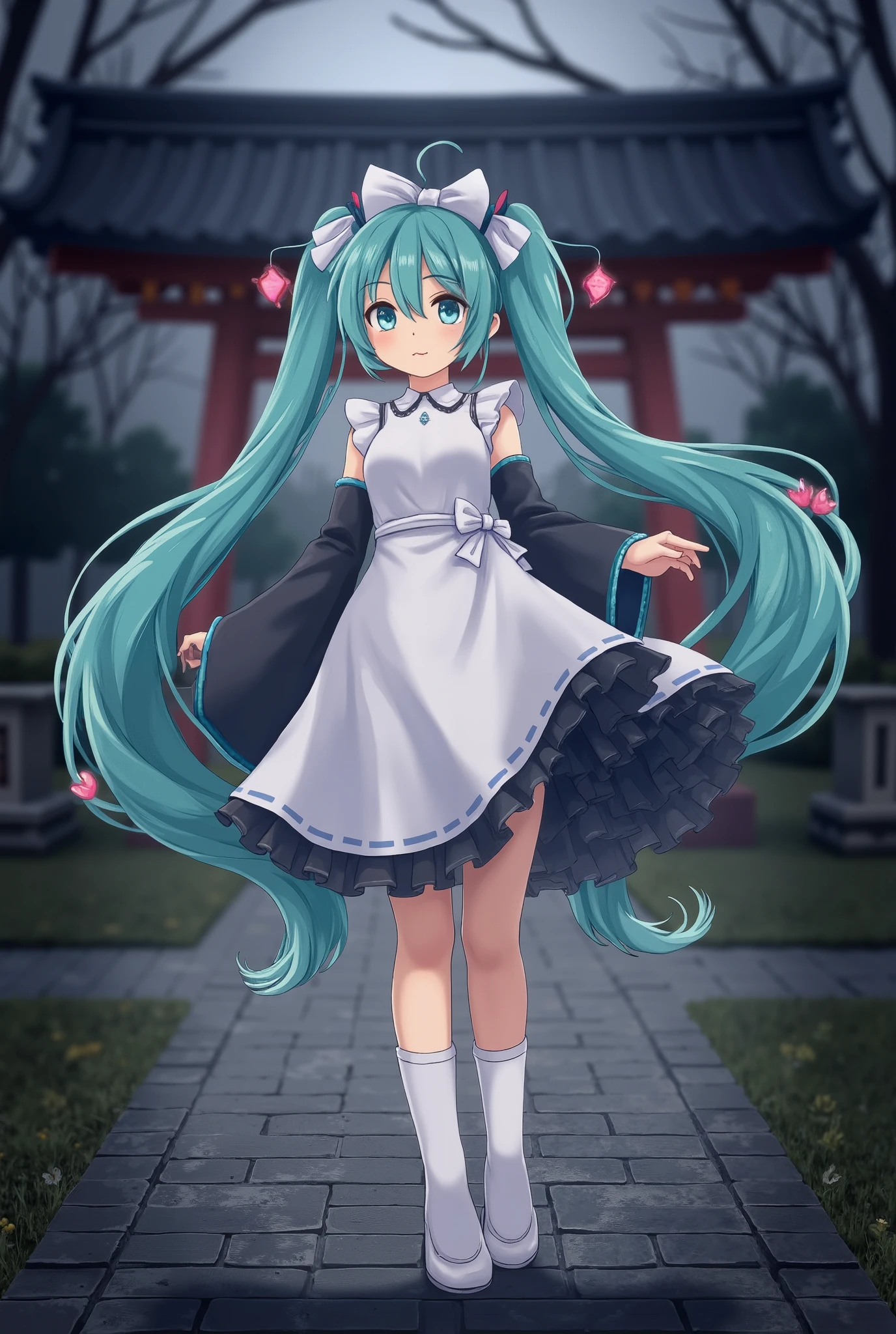 Girl Loli Slime, Exterior color: chlorine, Transparent, in full height, dressless, with long hair