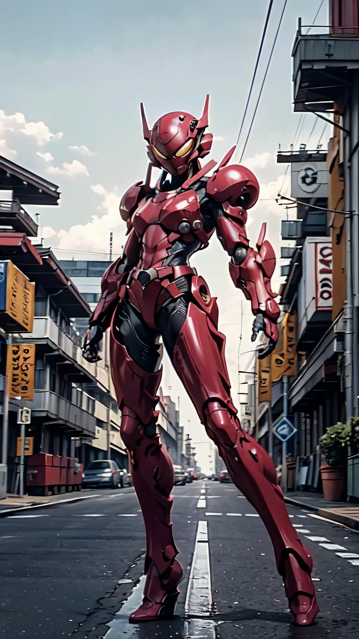 (masterpiece:1.5, best quality:1.5, extremely delicate:1.5), a woman wearing a full-face helmet, high-tech biomimetic armored combat suit, (a composite layered chest armor), the design balances heavy with agility, fully enclosed shoulder guards, matching arm and leg guards, a belt of gemstone, (the color scheme is primarily Purple with Blue and Yellow accents, Organic Biotech, Concept Inspired by Spider, glowing eyes, armor glows, multiple mechanical appendages), stand of a futuristic sci-fi city, this character embodies a finely crafted fantasy-style armored hero in anime style, exquisite and mature art style, metallic, high definition, highres, ultra-detailed, ultra-fine painting, professional, perfect body proportions, golden ratio, anatomically correct, symmetrical face, extremely detailed eyes and face, high quality eyes, creativity, RAW photo, UHD, 32k, Natural light, cinematic lighting, (masterpiece-anatomy-perfect:1.2)